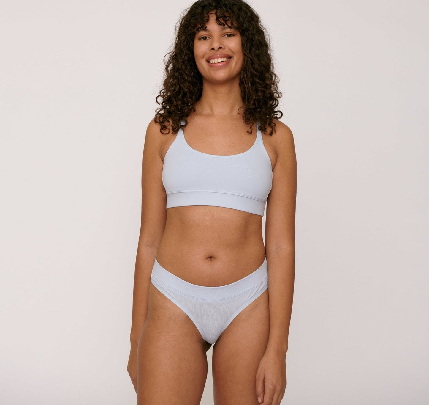 Pack 2 tangas bleu ciel en coton bio - cloudy blue