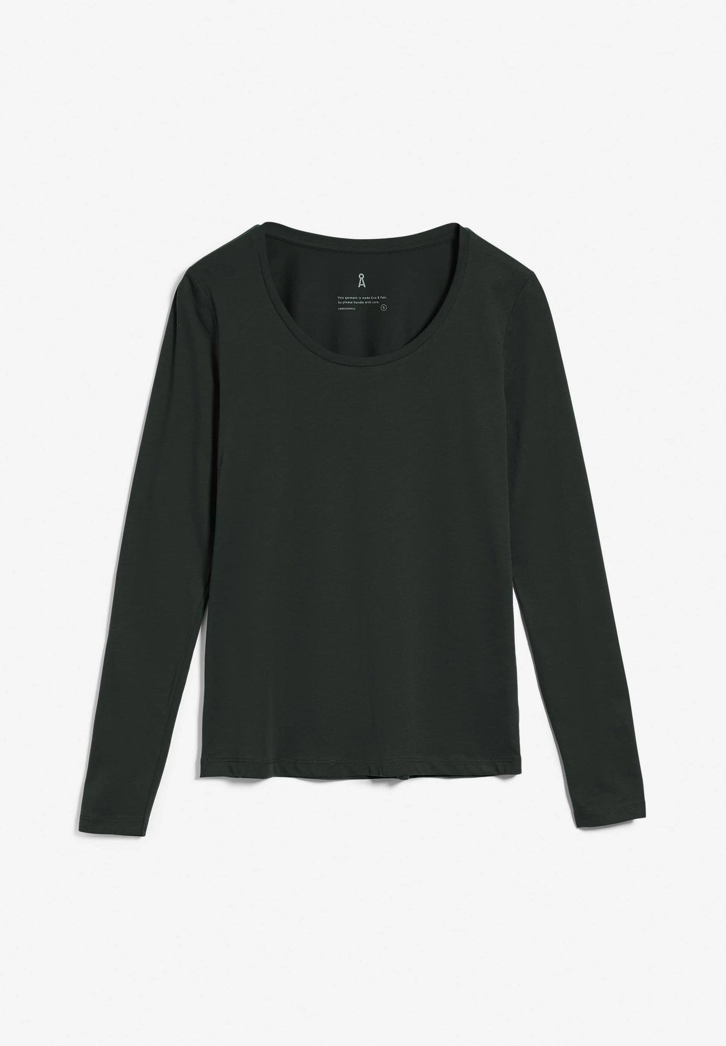 T-shirt à manches longues vert en coton bio - Eleaa vintage green