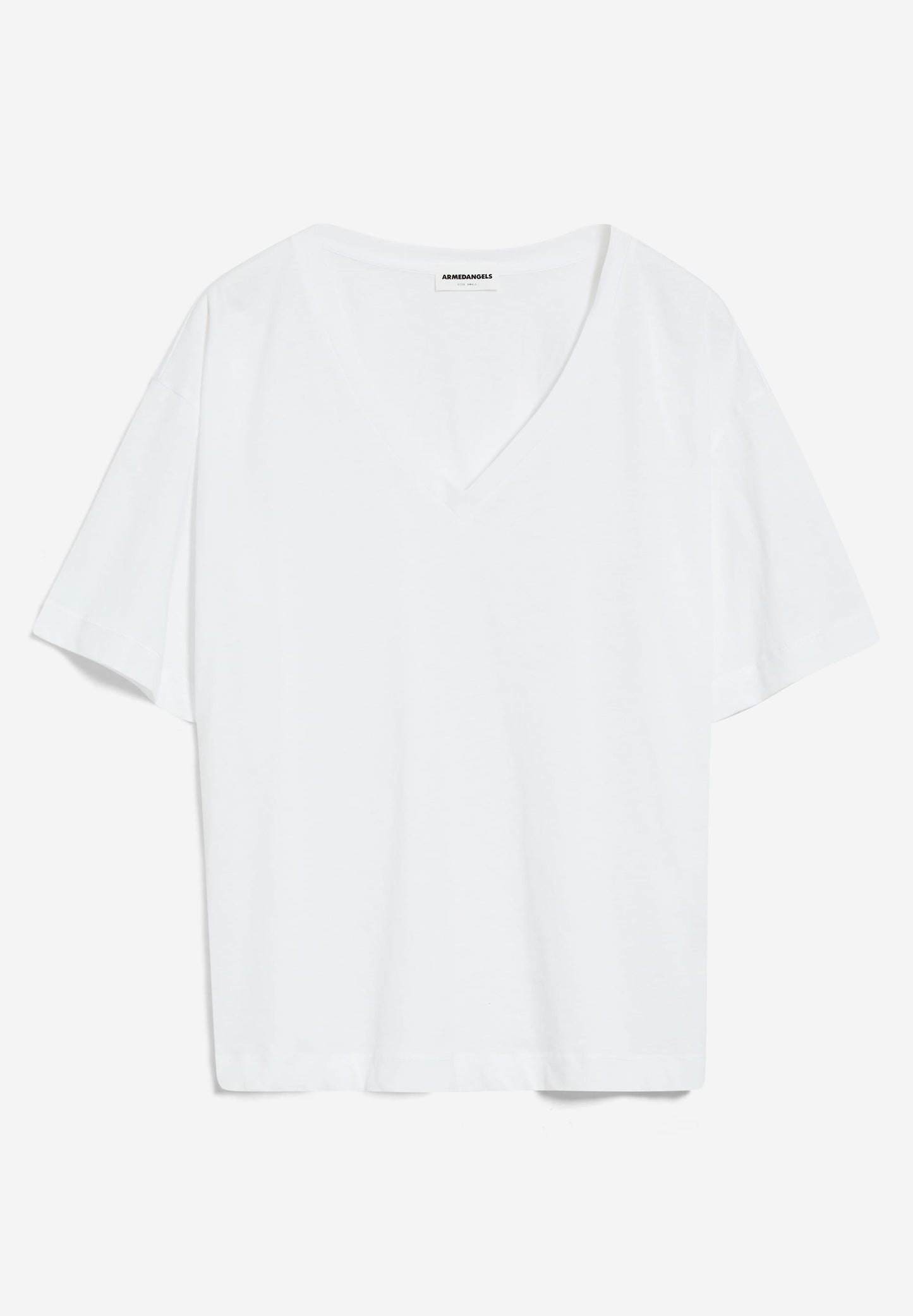 T-shirt col v en coton bio | Blanc "demikaa white"
