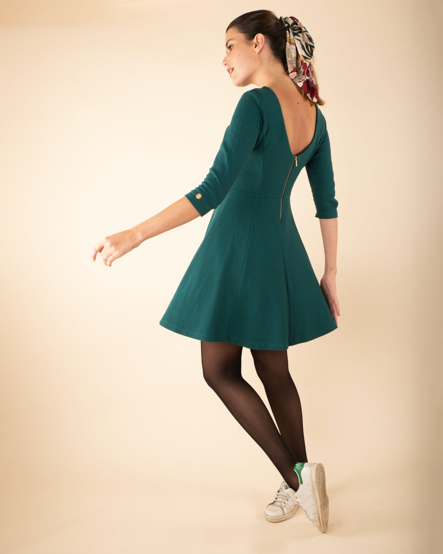 Robe en coton bio made in France | Verte "emma verte"
