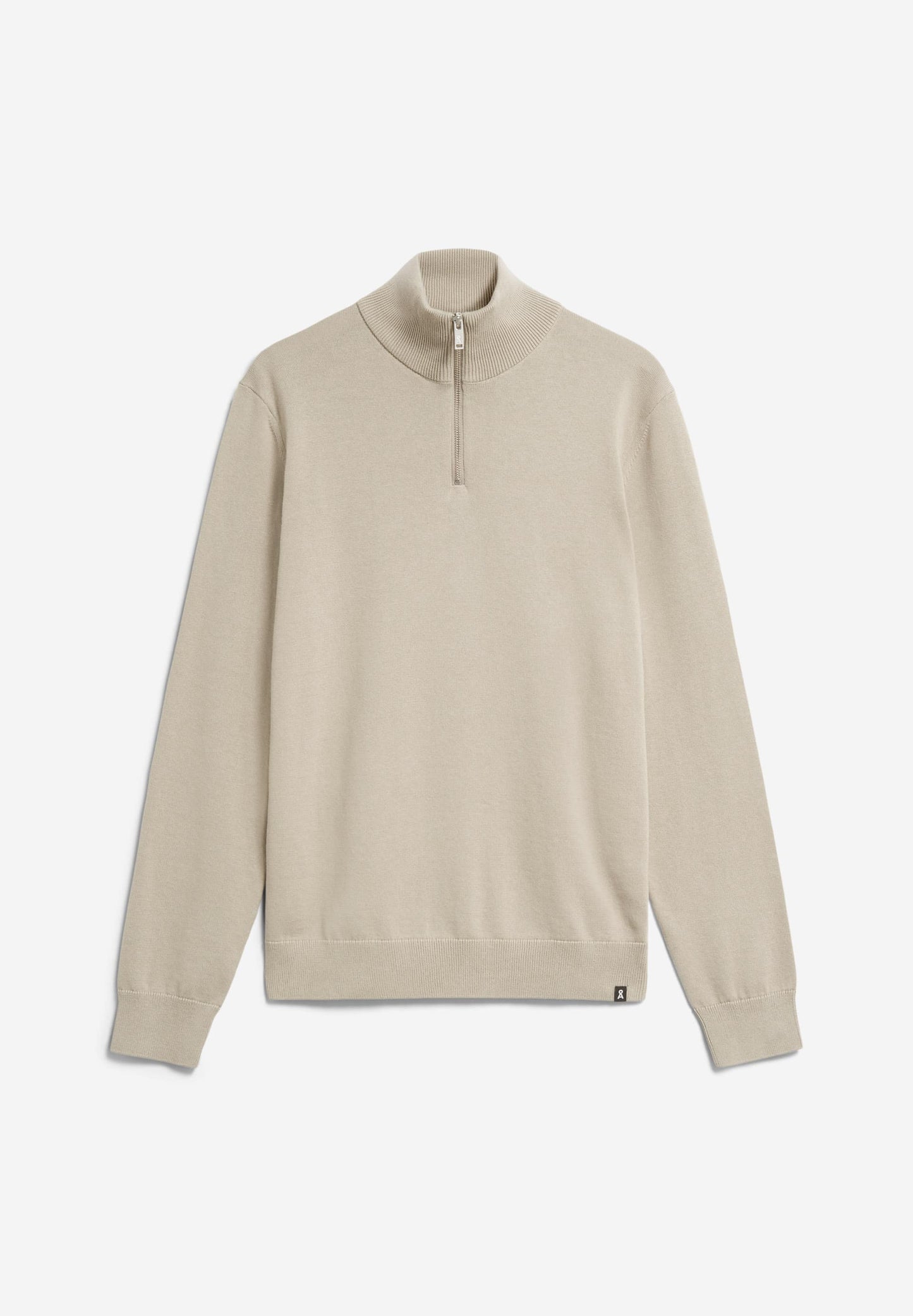 pull col zippé en coton bio | écru "faabes sand stone"