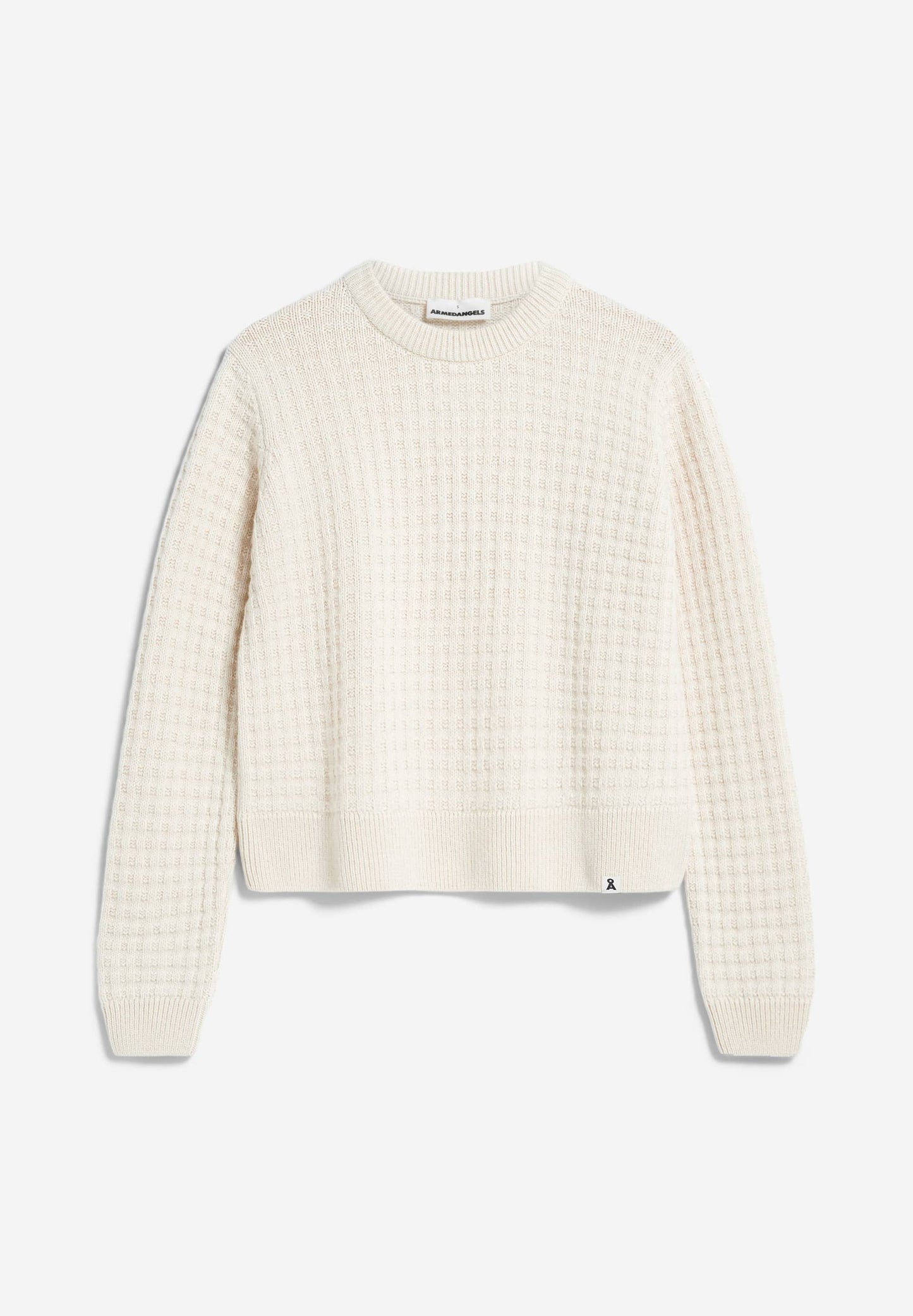 Pull gaufré en laine bio | beige "fabianaa lanacot - oatmilk"