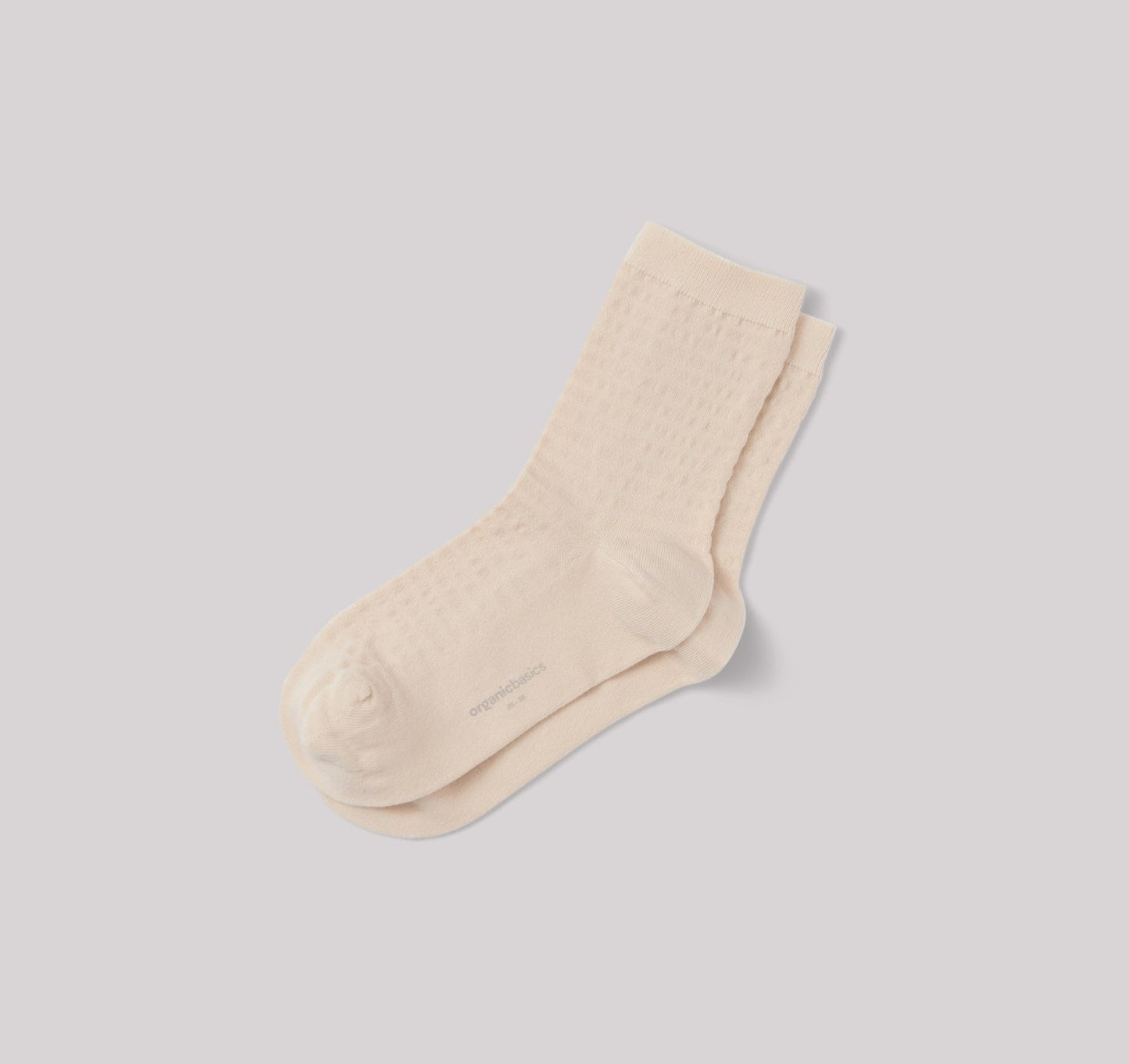 Pack 2 paires chaussettes hautes écru en coton bio - organic striped socks