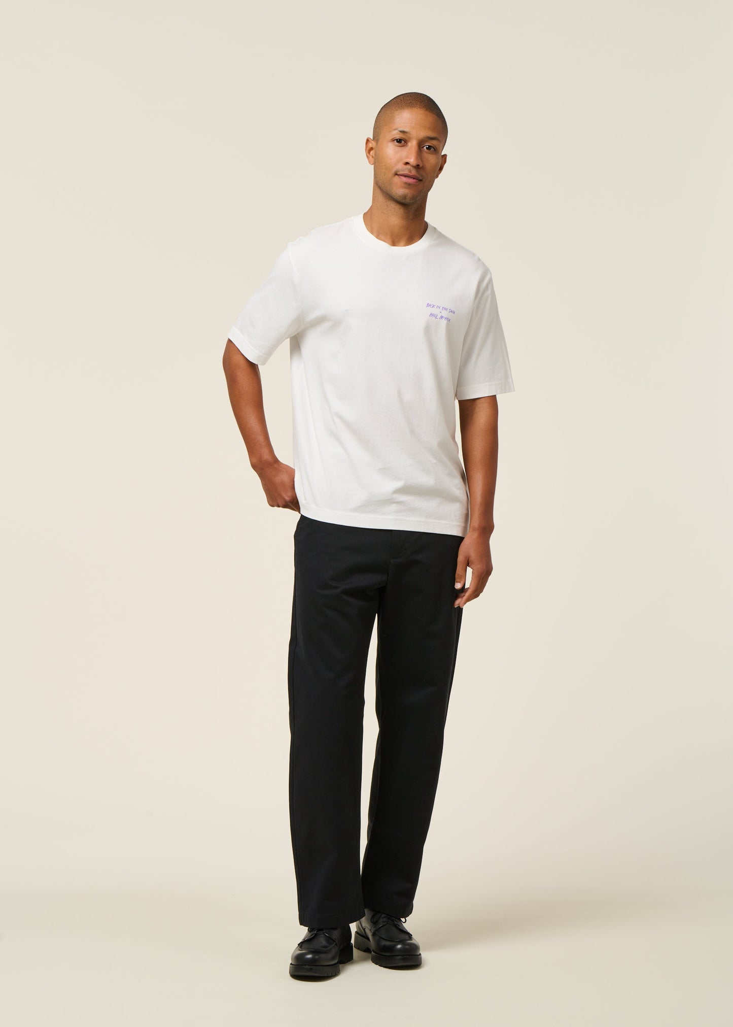 Chino droit en coton bio | noir "flint twill chino - black jet"