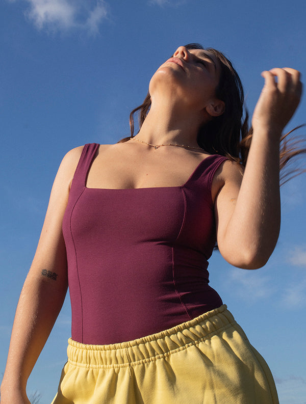 Body en coton bio | Bordeaux "emma red burgundy"