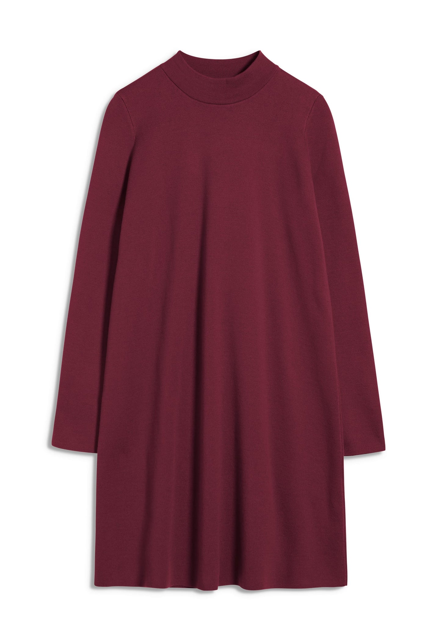 Robe pull à col cheminée rouge en coton bio - Friadaa ruby red