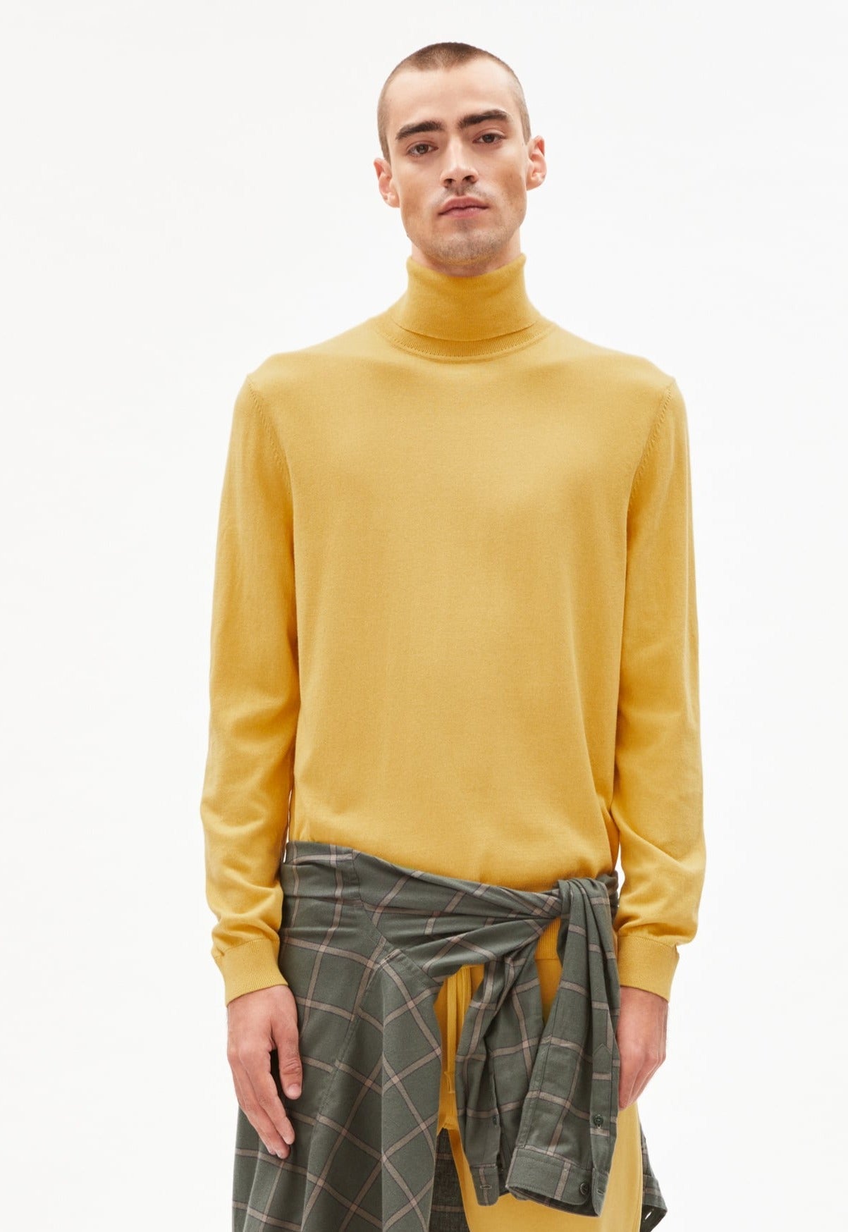 Col roulé jaune en coton bio - GLAAN winter light