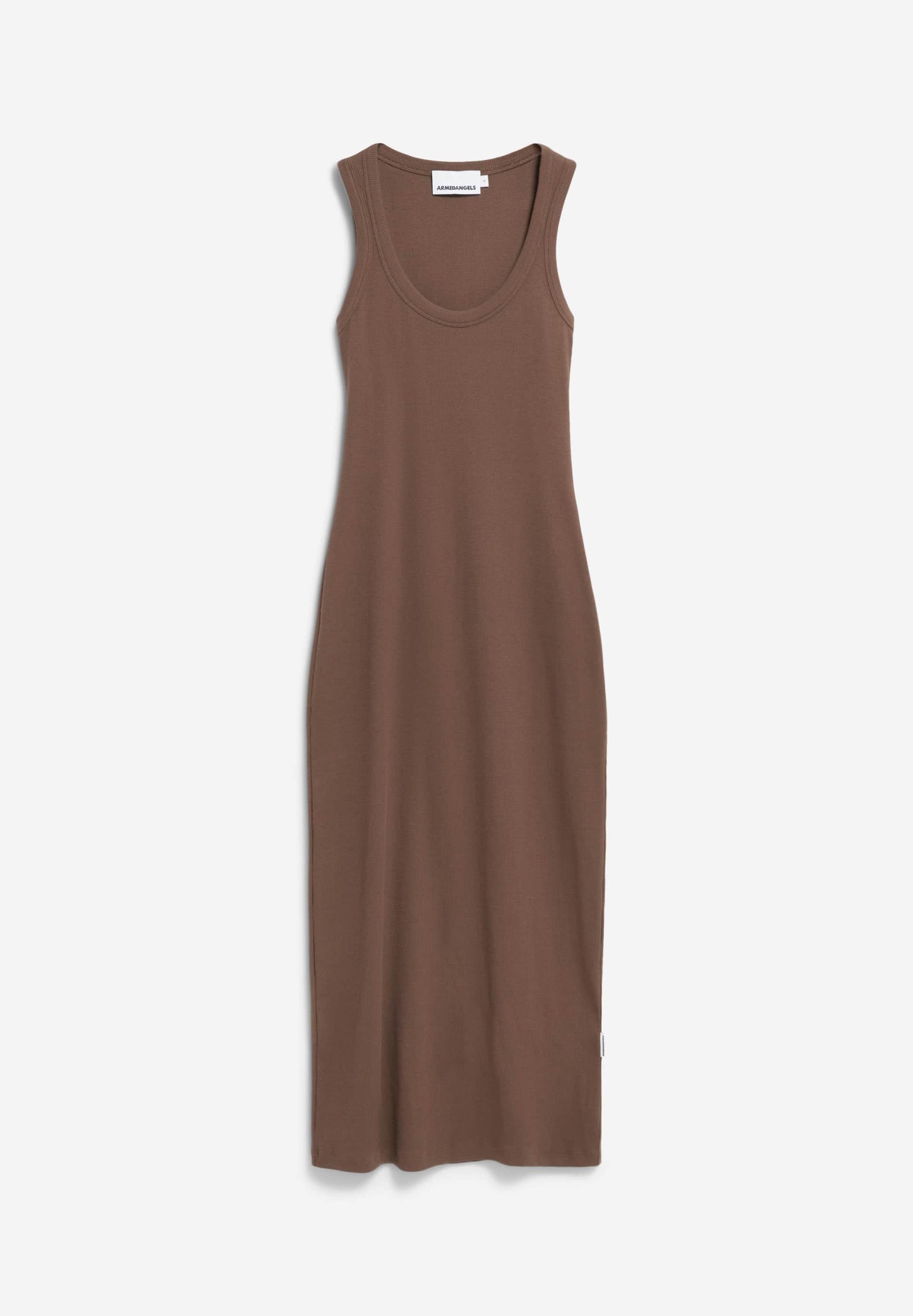 Robe longue côtelée en coton bio | marron "goldaa - toasty tan"