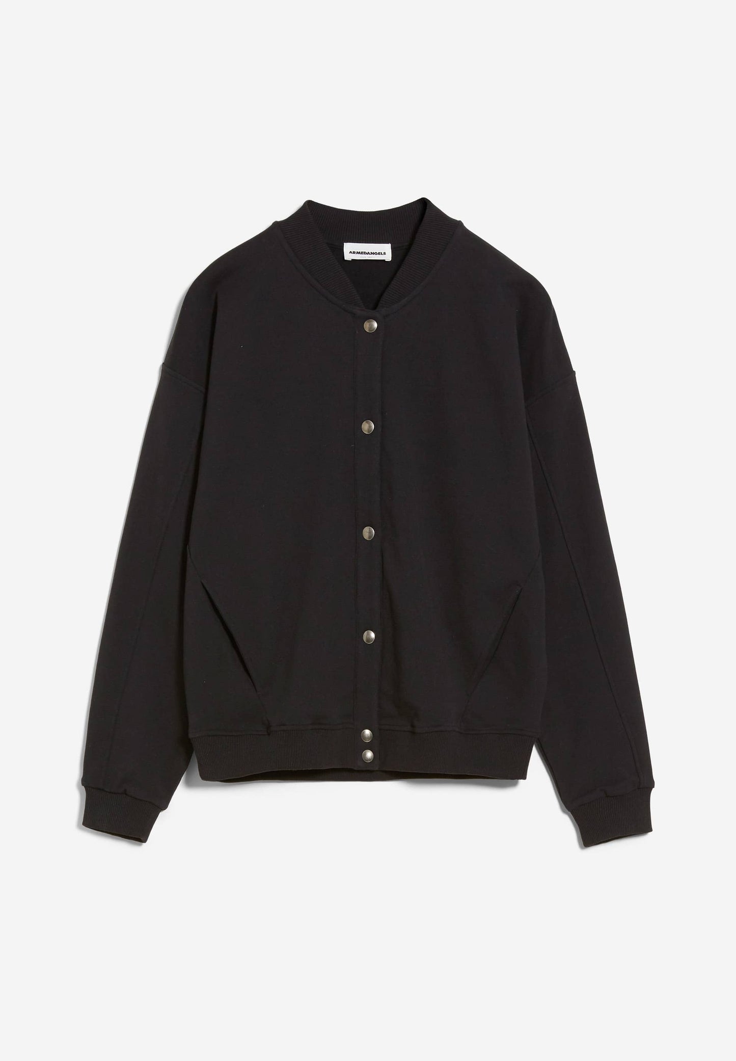 Veste style baseball noire en coton bio et recyclé - haailey circle black