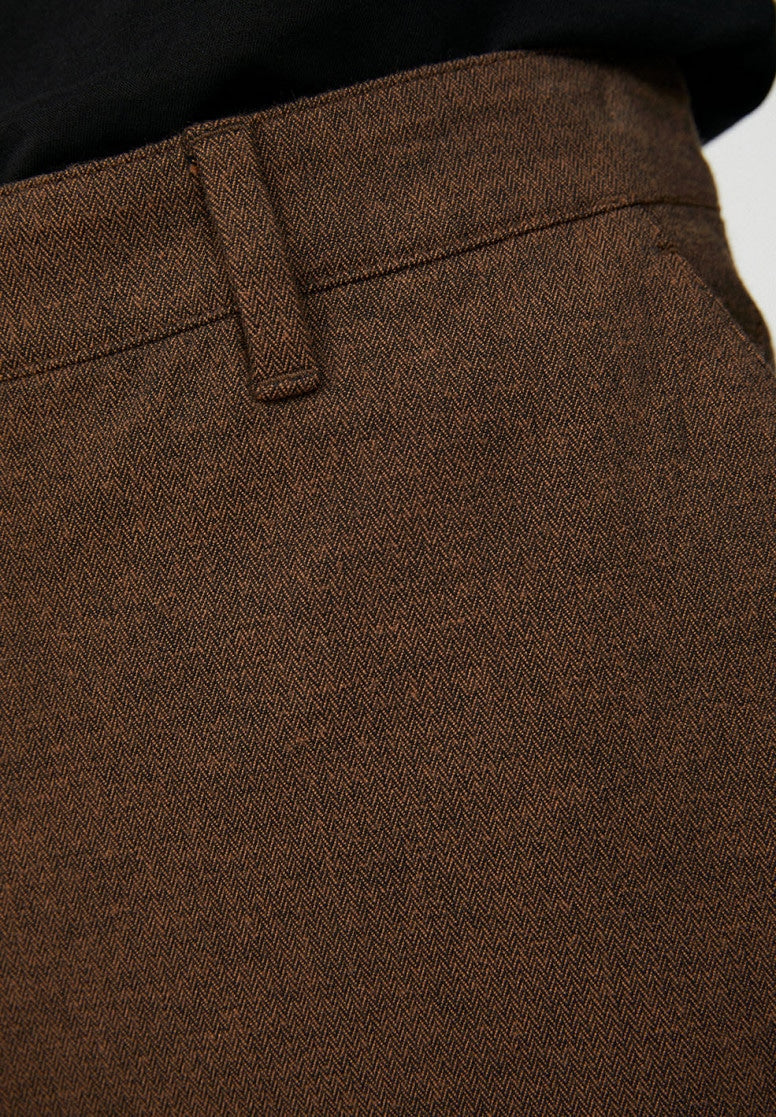 Pantalon droit chocolat en coton bio - HELLAA