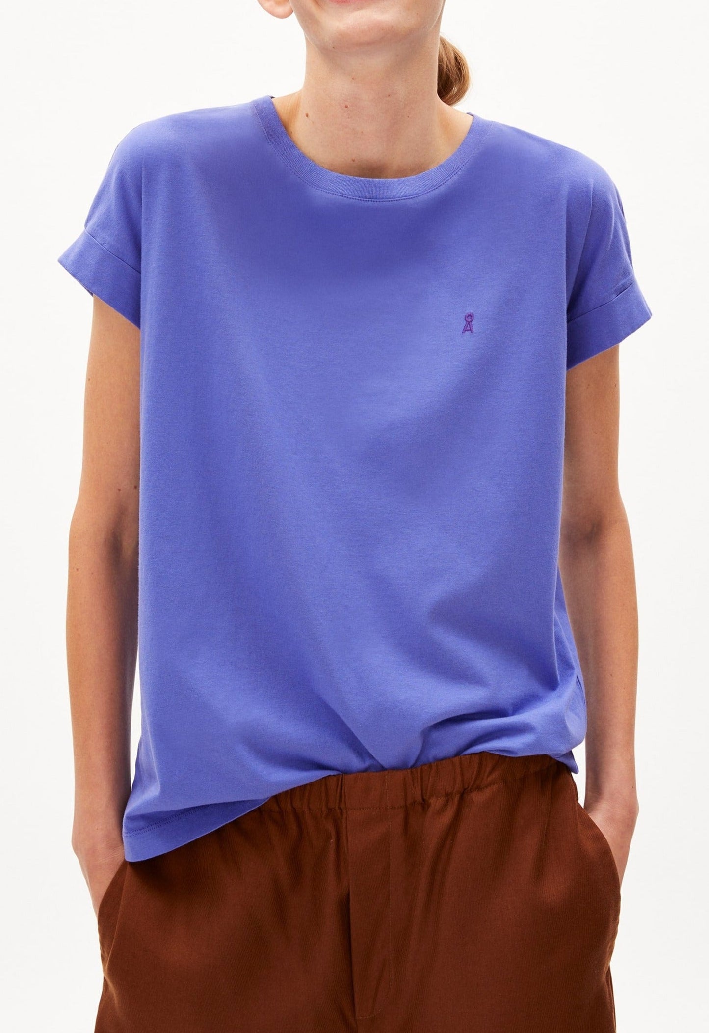 T-shirt violet en coton bio - idaara vibrant violet