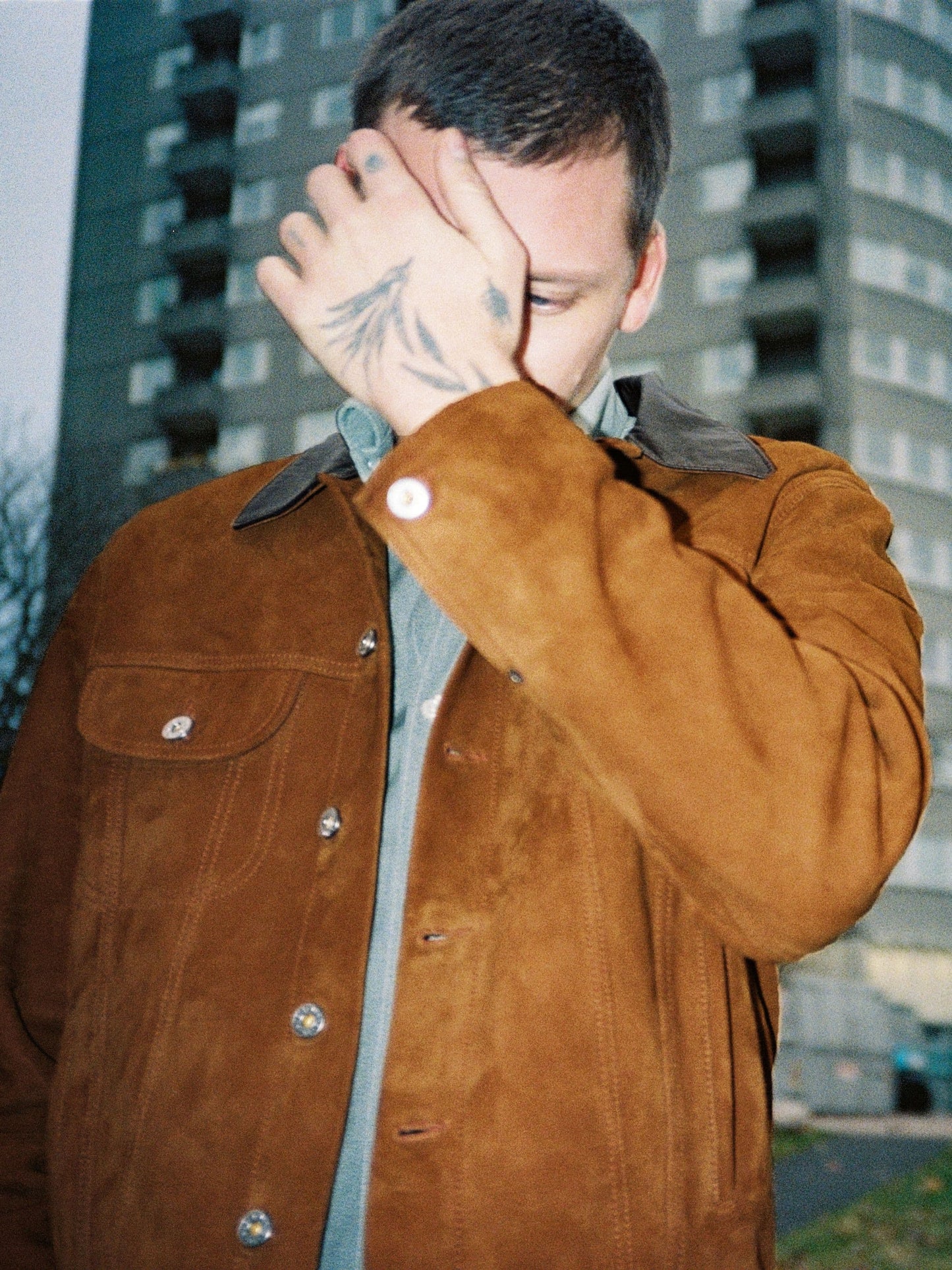 Blouson en cuir | marron "danny suede jacket - tobacco"
