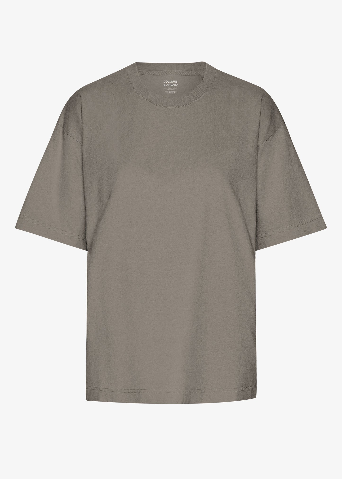 T-shirt manches courtes oversize délavé en coton bio | marron "Misty Brown"