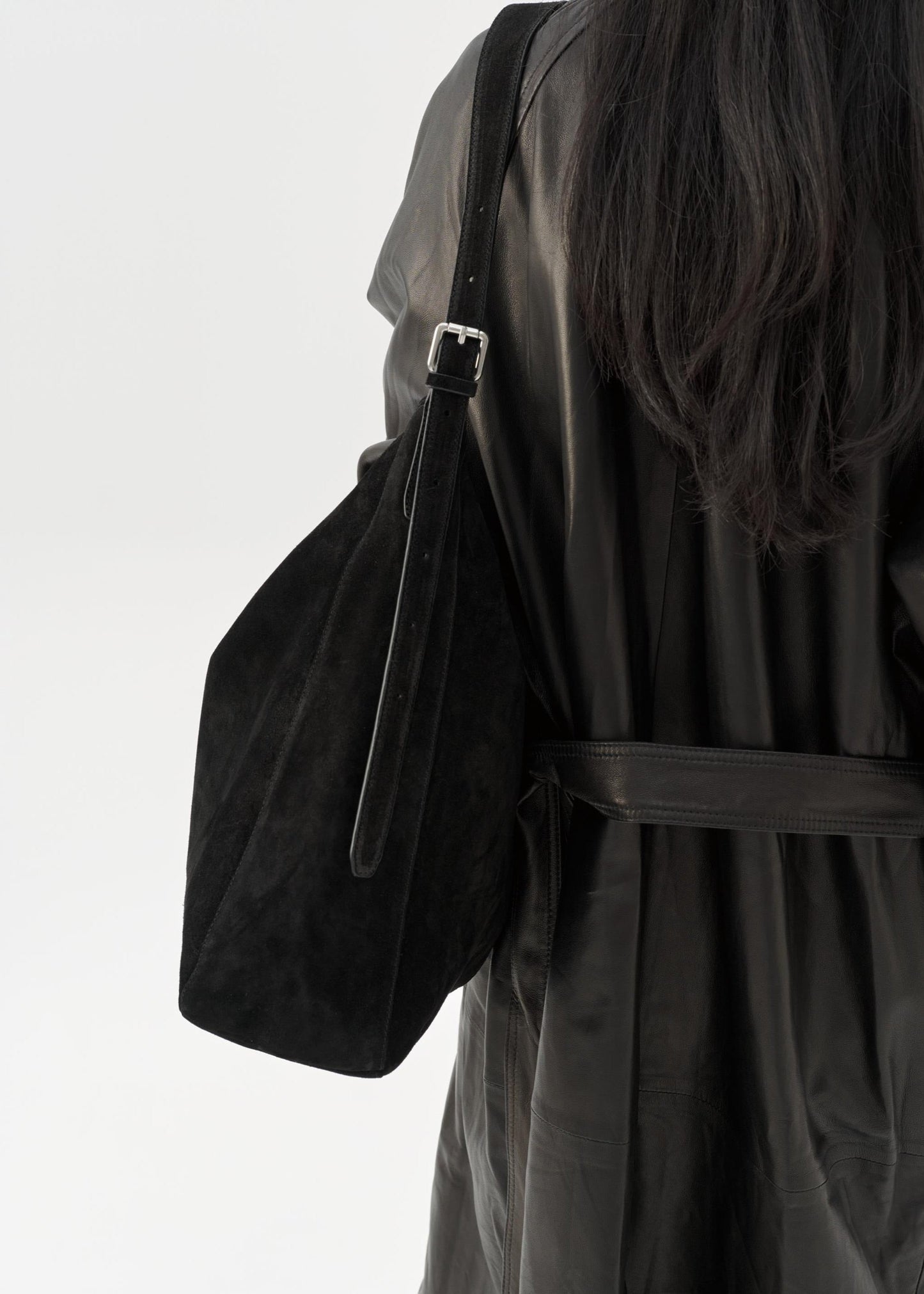 Sac cabas en cuir suède certifié | noir "hilo"