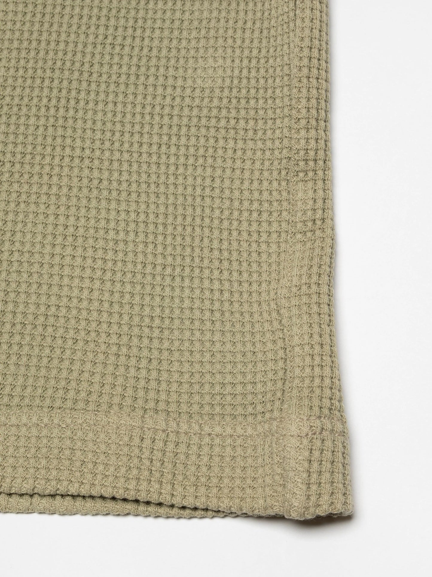 T-shirt manches longues en coton bio | vert clair "henley waffle t-shirt - desert"