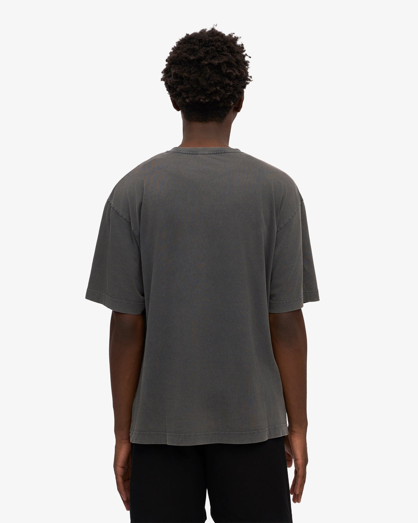T-shirt manches courtes oversize délavé en coton bio | noir "faded black"