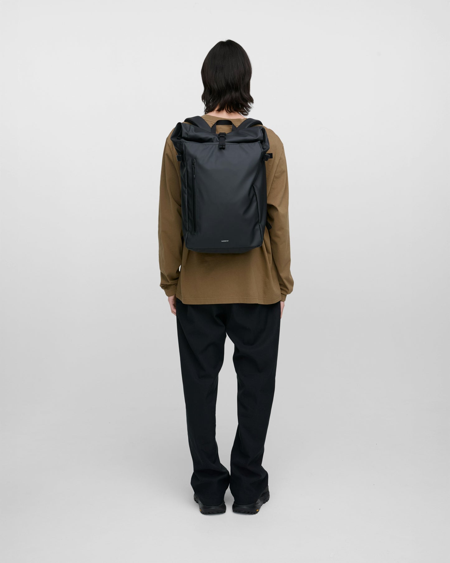 Sac à dos 34L en matière recyclée | noir "stream rolltop backpack l - black"