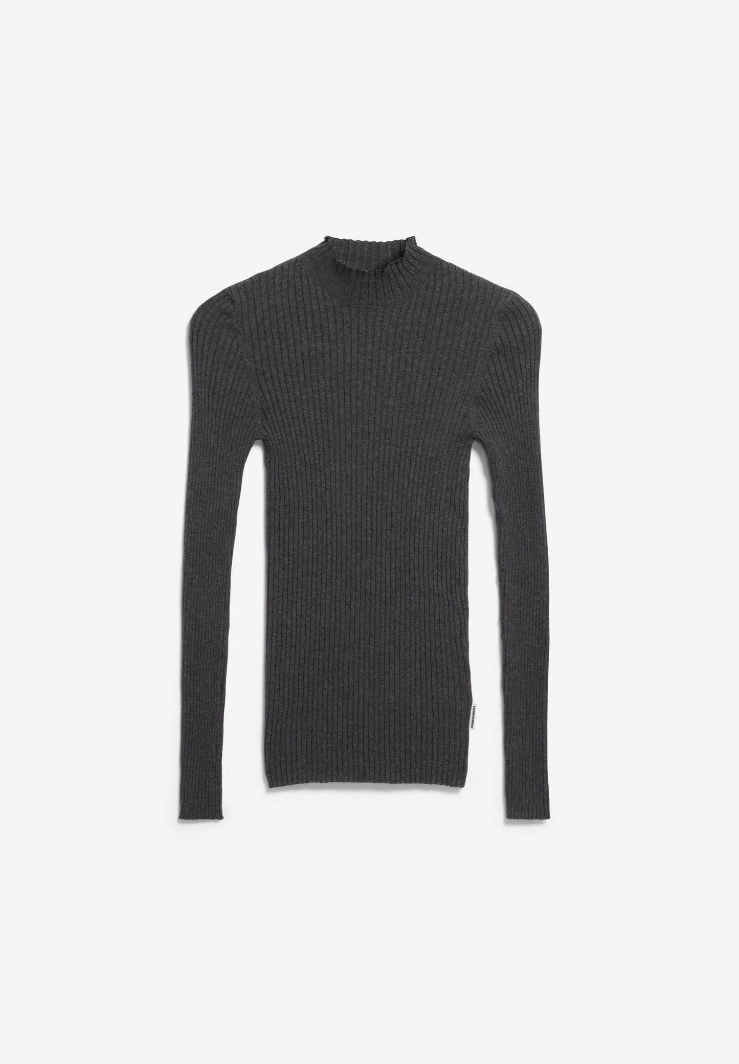Sous-pull côtelé en coton bio | anthracite "alaania steel melange"