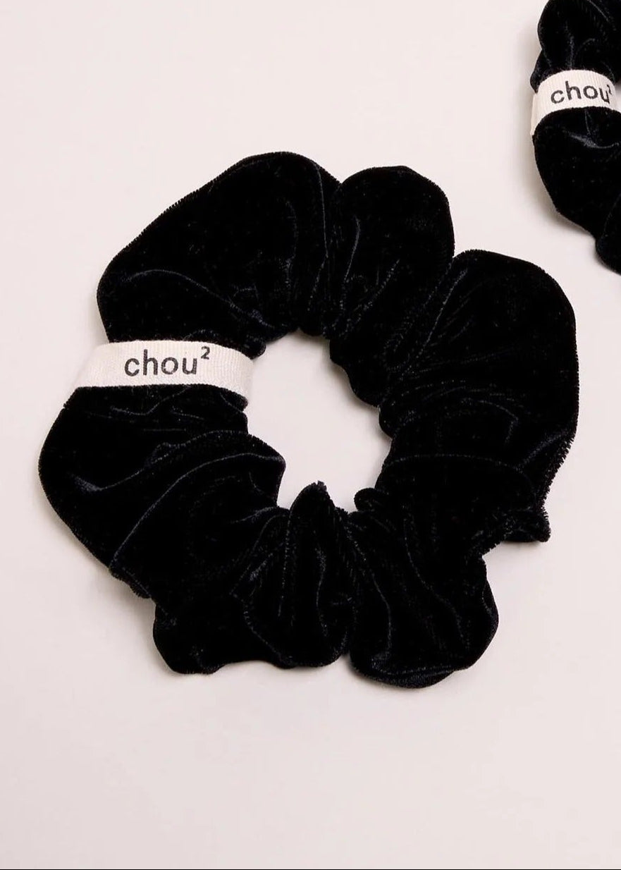 chouchou en velours upcyclée | noir
