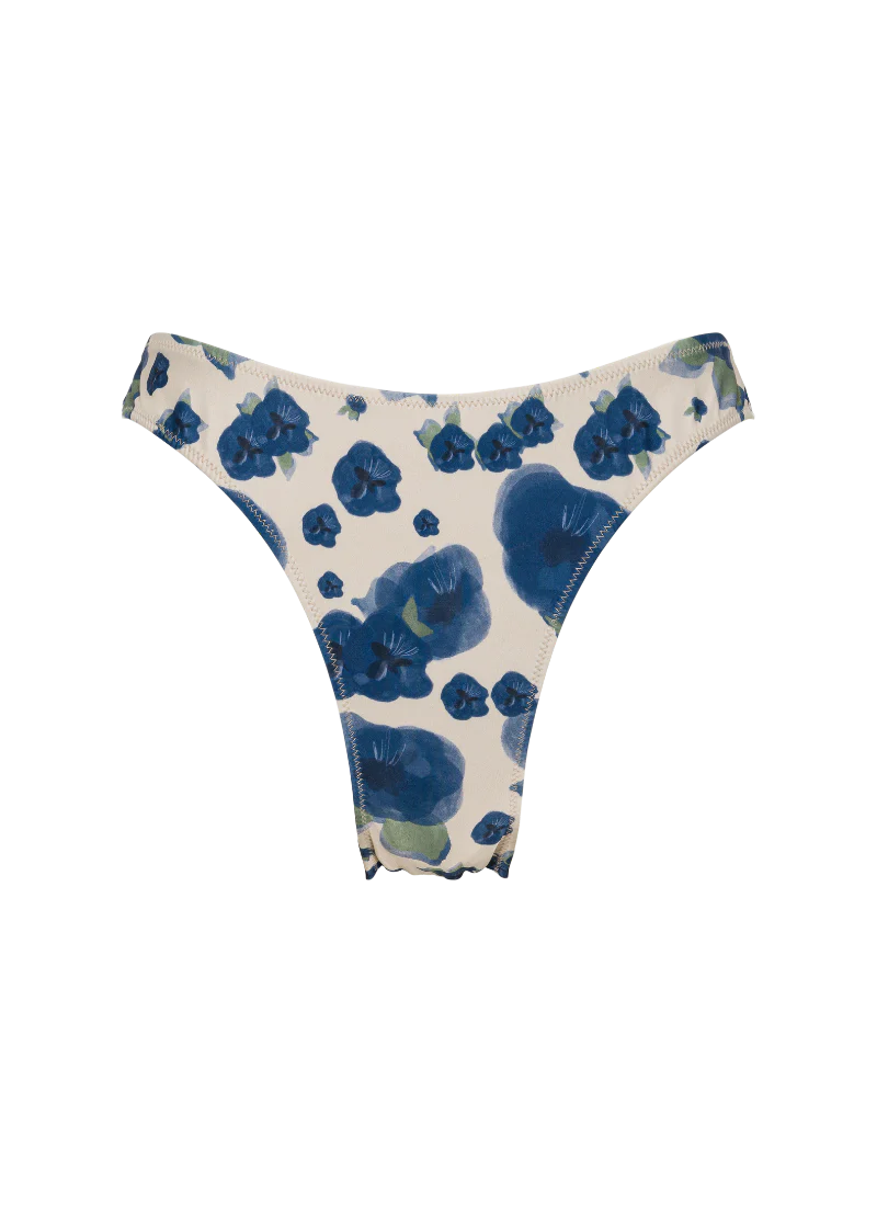 Bas maillot tanga fleurs bleu cocoa - "cocoa-printflower fleurs bleues"