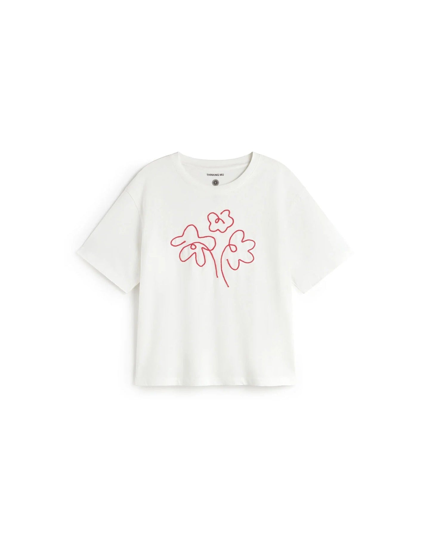 T-shirt en coton bio | blanc "flower rope white lucia tee - white"