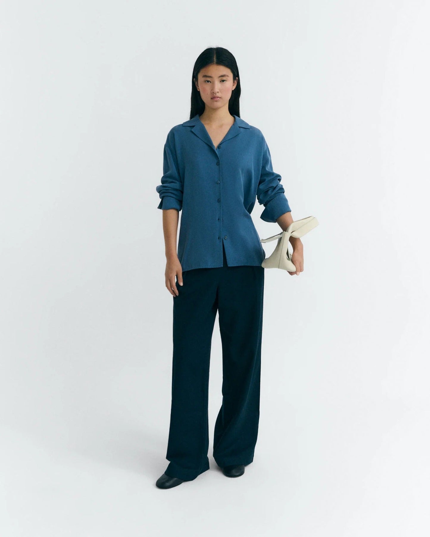 Chemise en tencel | bleu "sea sira blouse - blu"