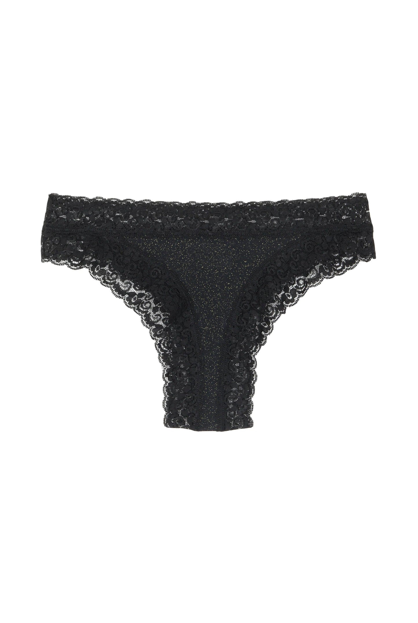 Tanga brésilien en coton bio | paillettes noir