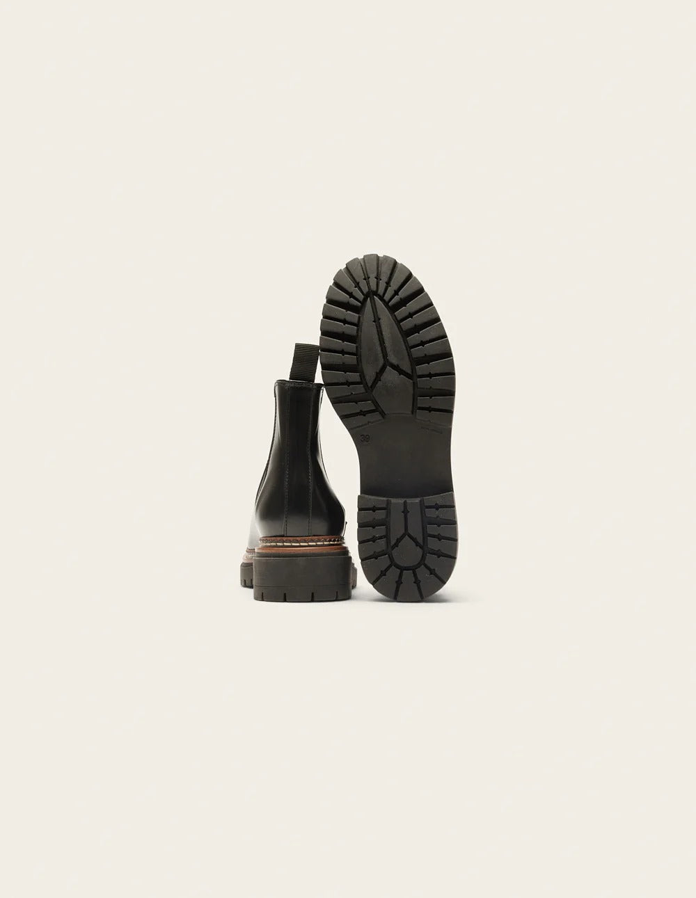 bottines en cuir certifié | noir "pernille - cuir-box-noir"