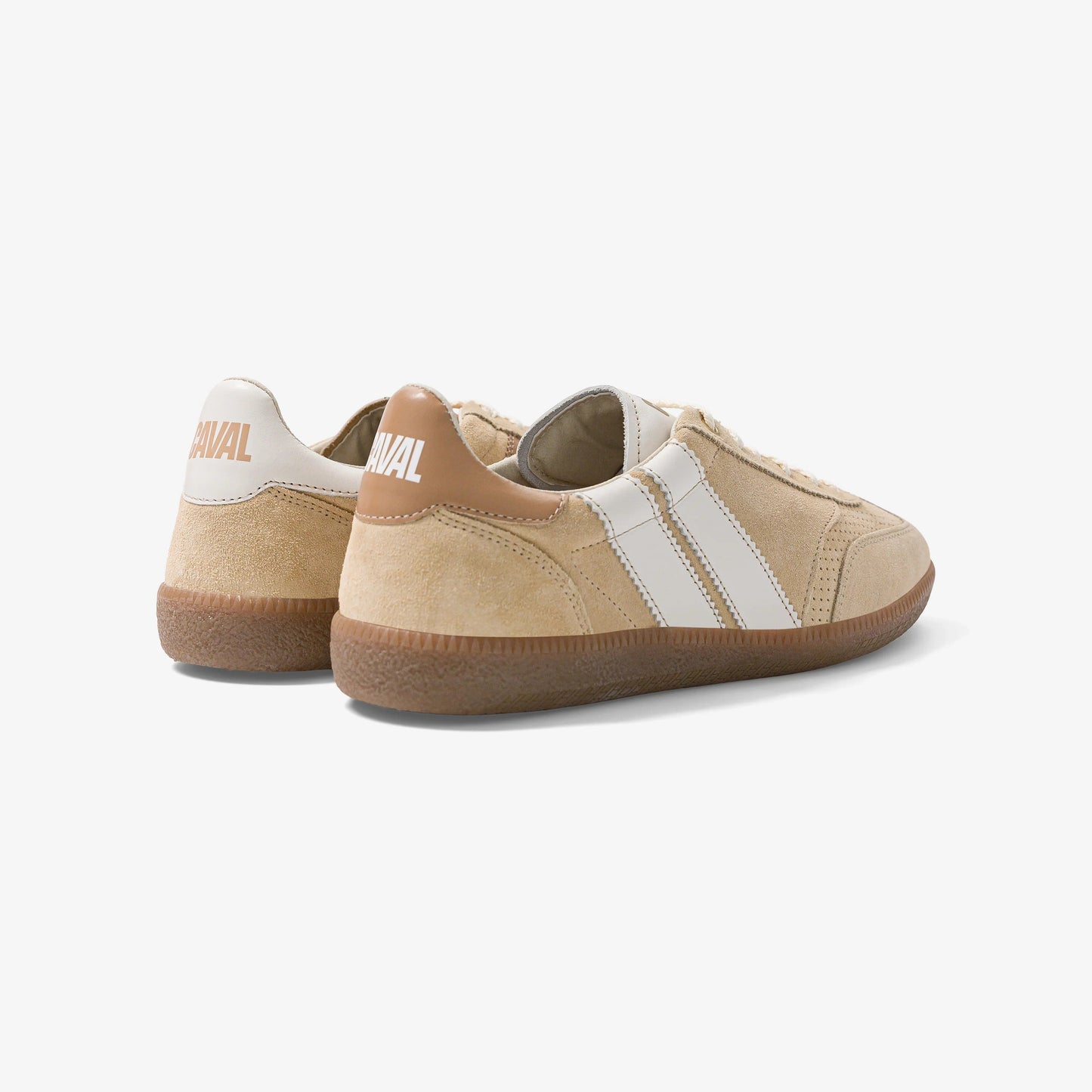 Baskets en cuir certifié | beige "sweet dune"