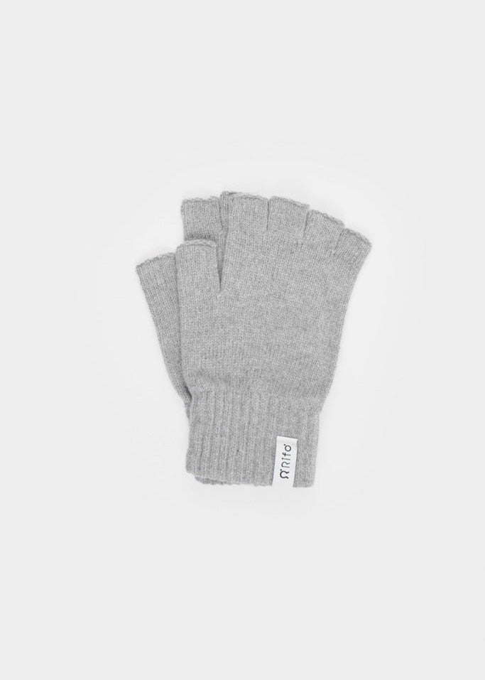 Mitaines en laine recyclée | gris "sasha - nero grigio calce"