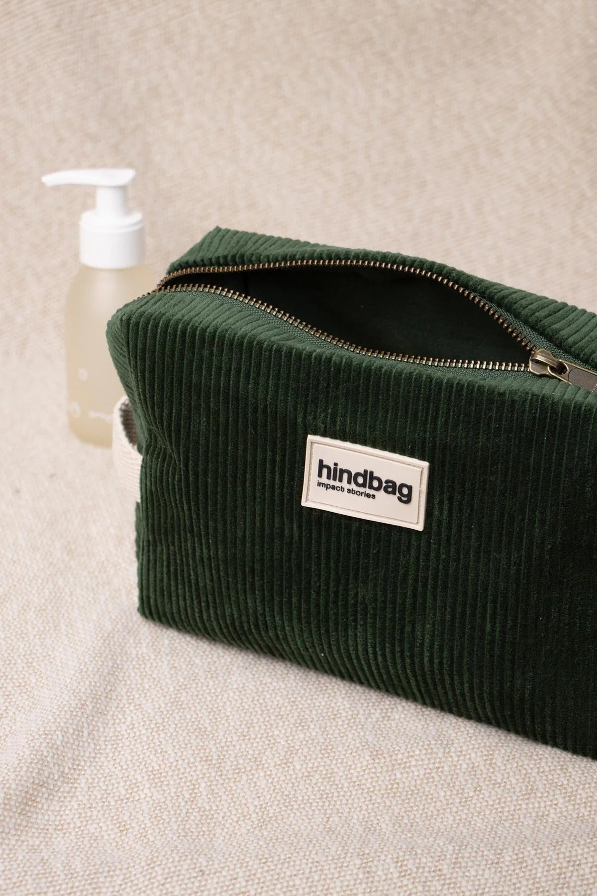 Trousse de toilette en coton bio | vert "leon velours sapin"