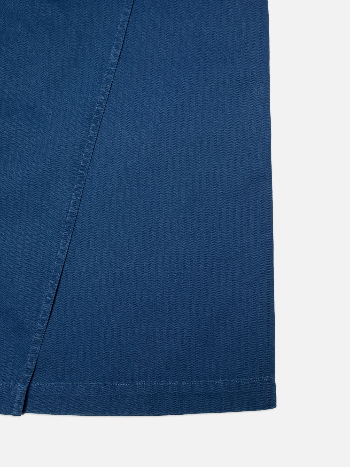 Jupe portefeuille en coton bio | bleu chevrons "irma skirt herringbone - blue"