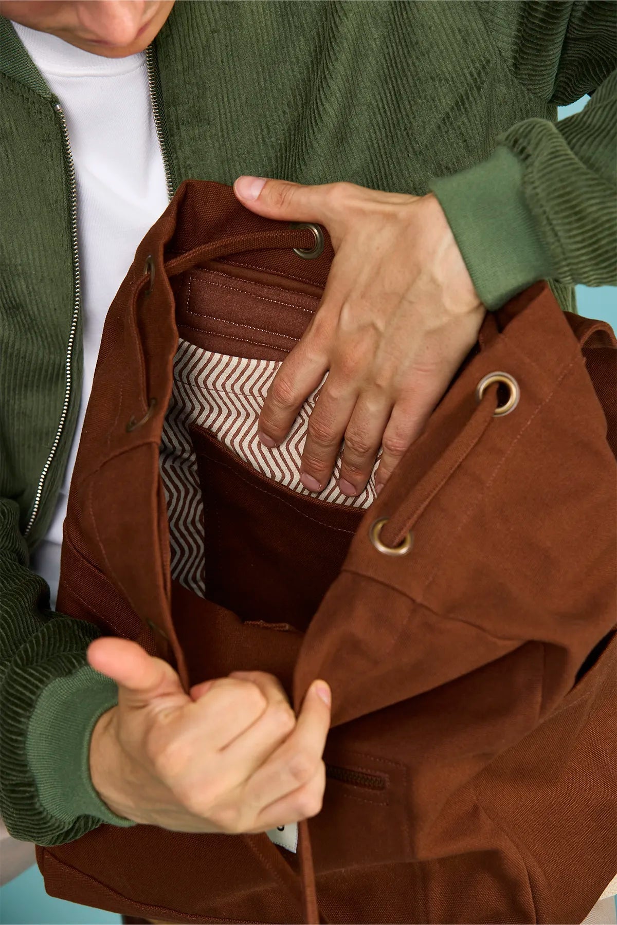 Sac à dos en coton biologique | marron "eliot - chocolat"