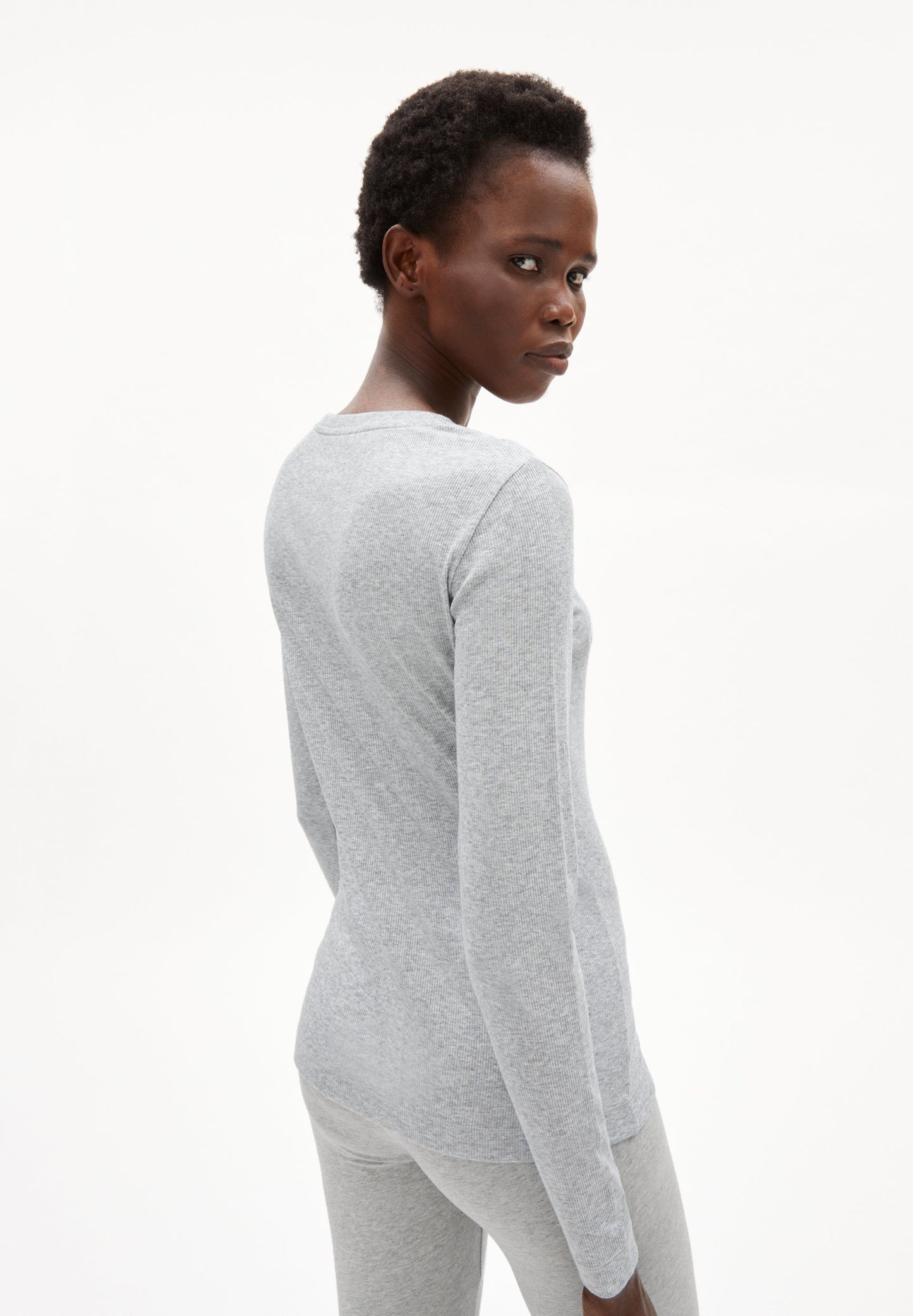 T-shirt manches longues en tencel et coton bio | gris "jaaleaa grey melange"
