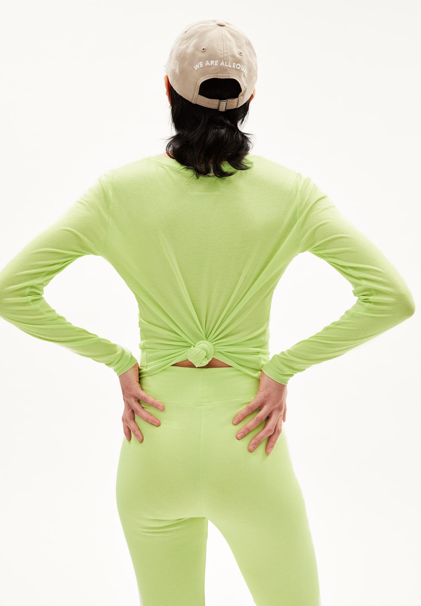 T-shirt manches longues vert citron en tencel et coton bio - jaaleaa light lime