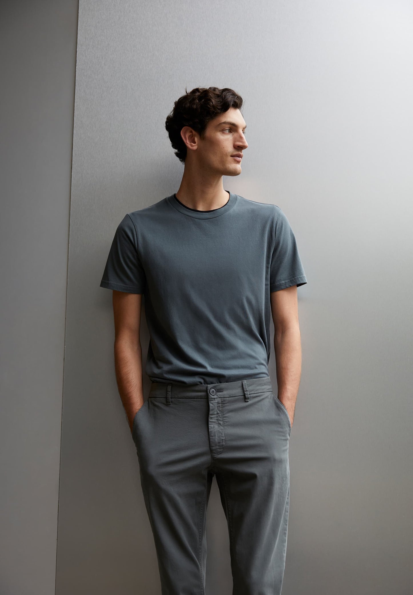 T-shirt en coton bio | Gris "jaames space steel"