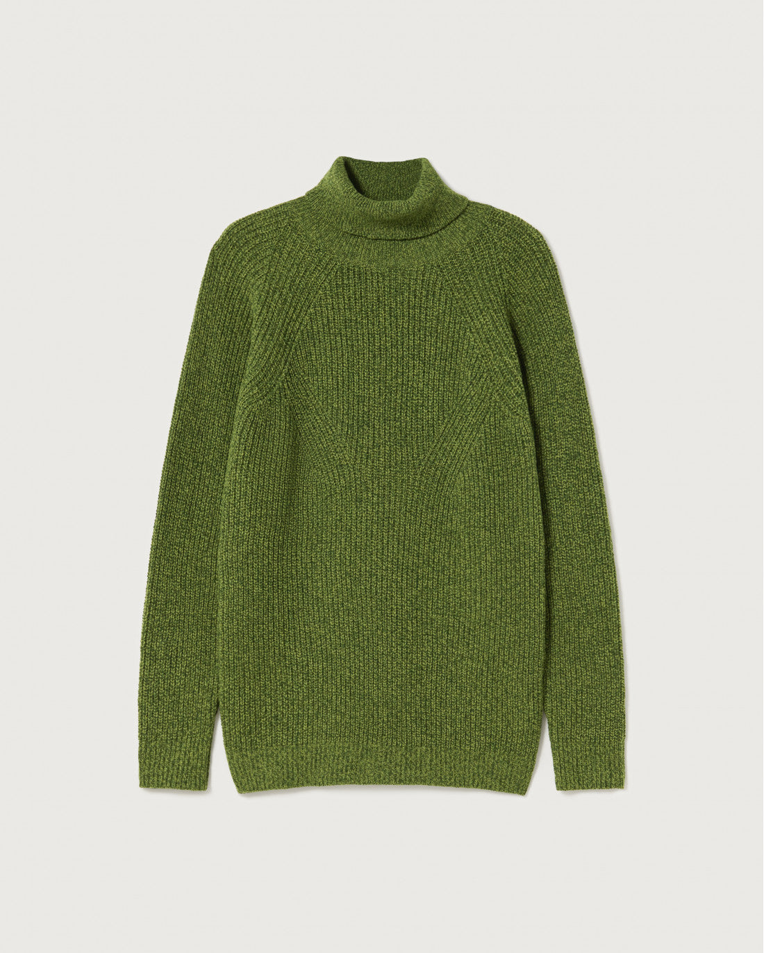 Pull col roulé vert en laine certifiée - matilda parrot green