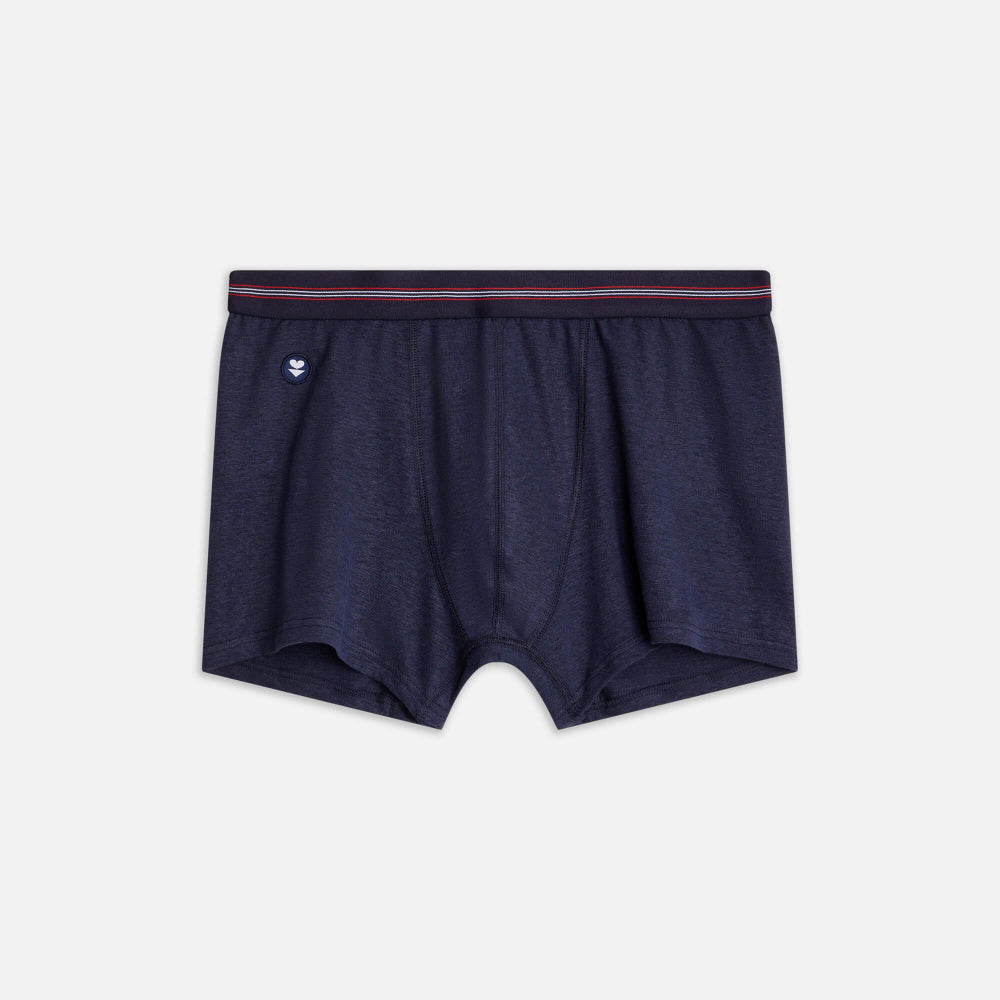 Boxer made in France en lin | marine "johnny marine lsf"