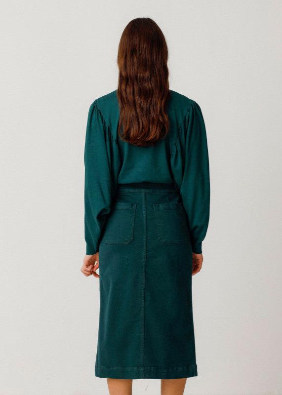 Jupe en coton bio | vert "falda dota dark green"