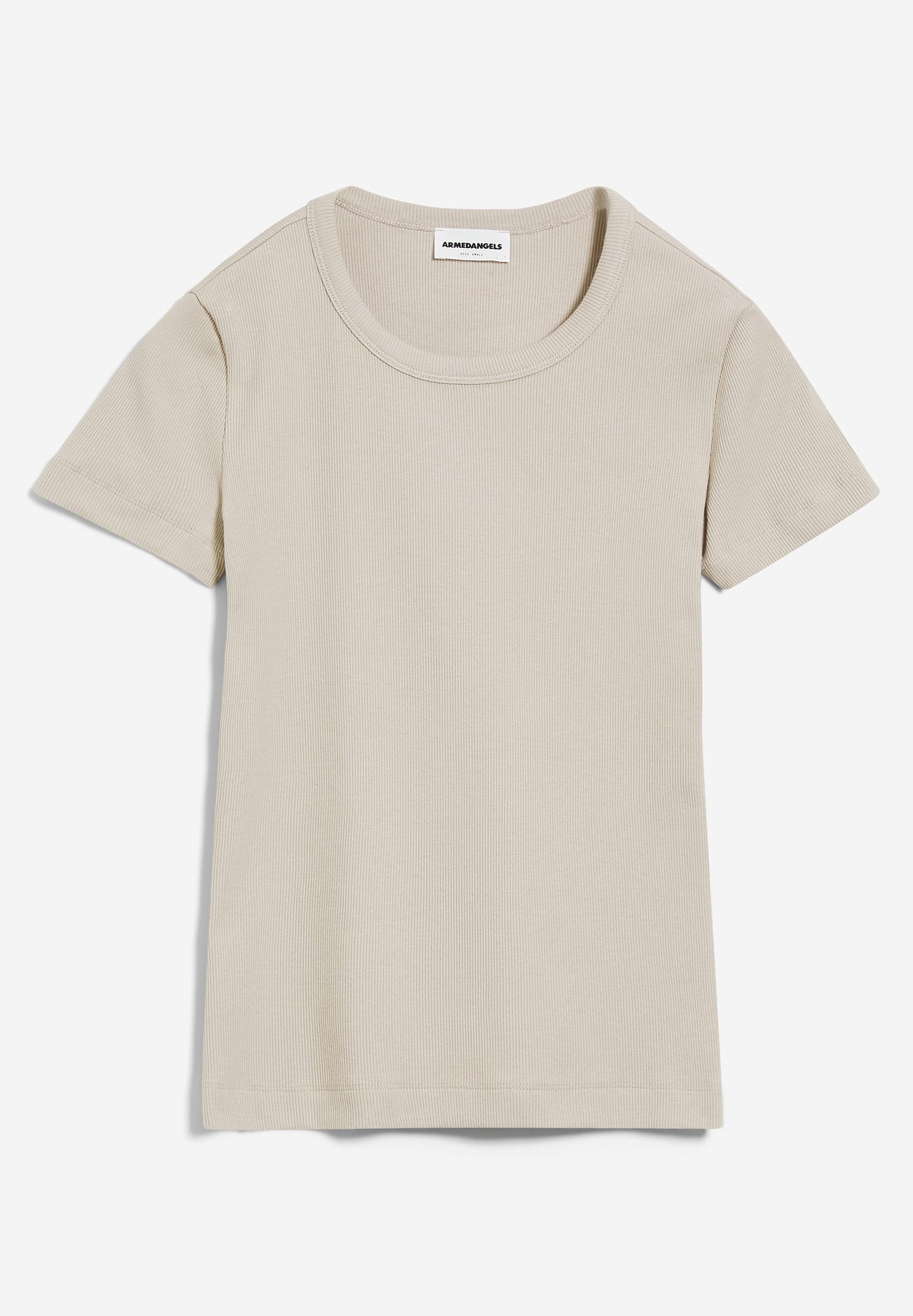 T-shirt côtelé beige en coton bio - kardaa light desert