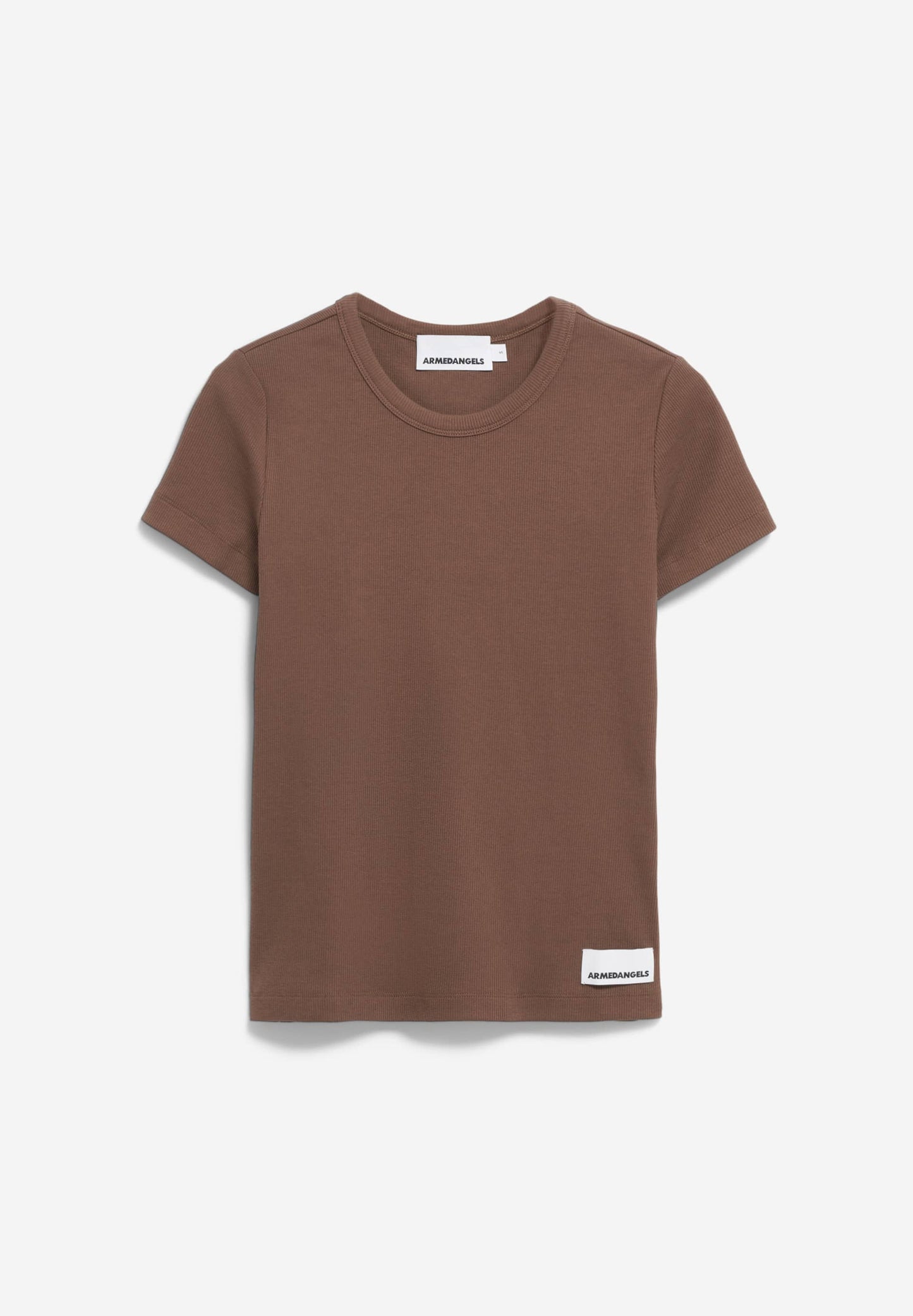 T-shirt côtelé en coton bio | marron "kardaa - toasty tan"