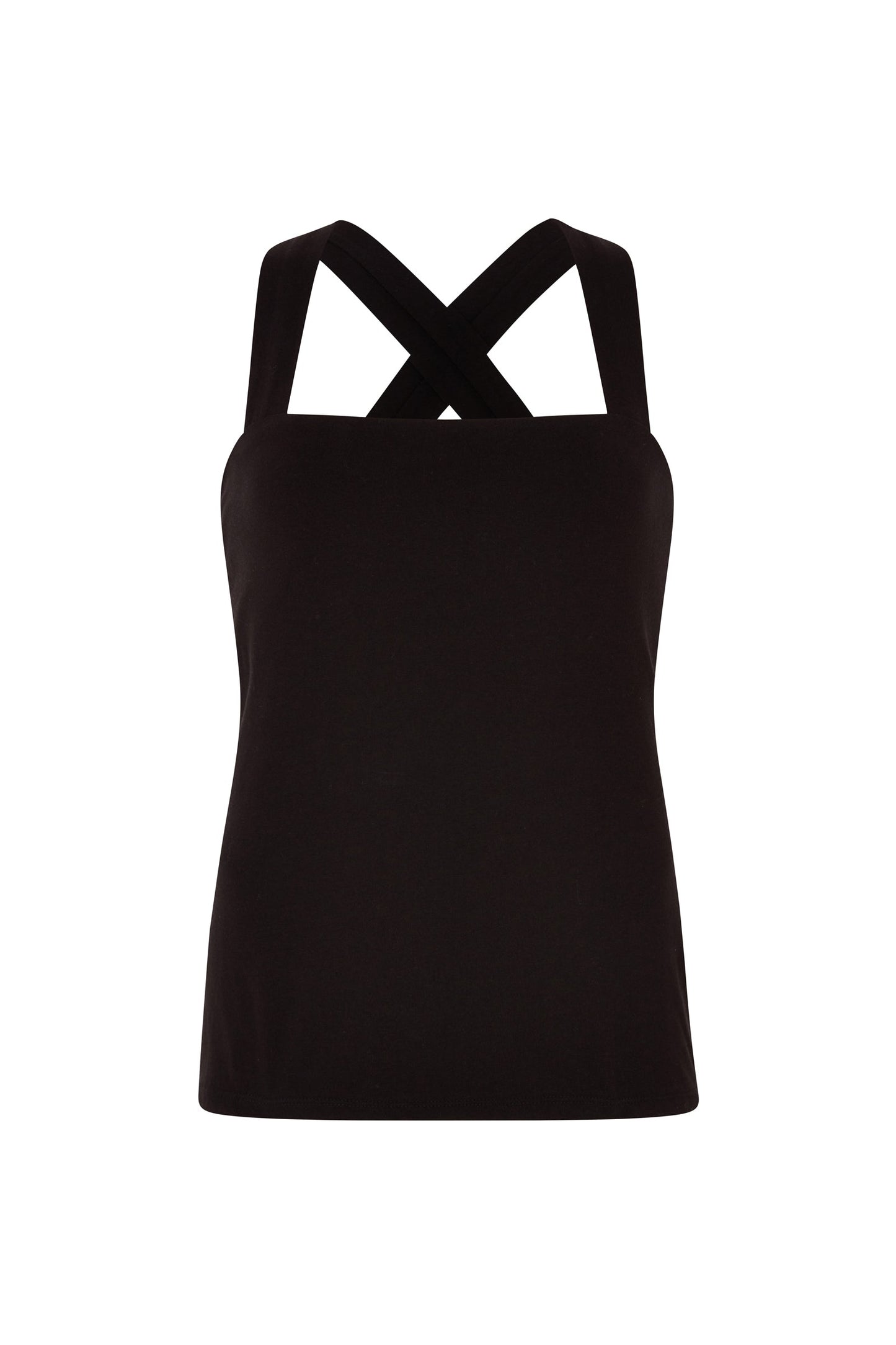 Top dos croisé noir en coton bio - kenzie black