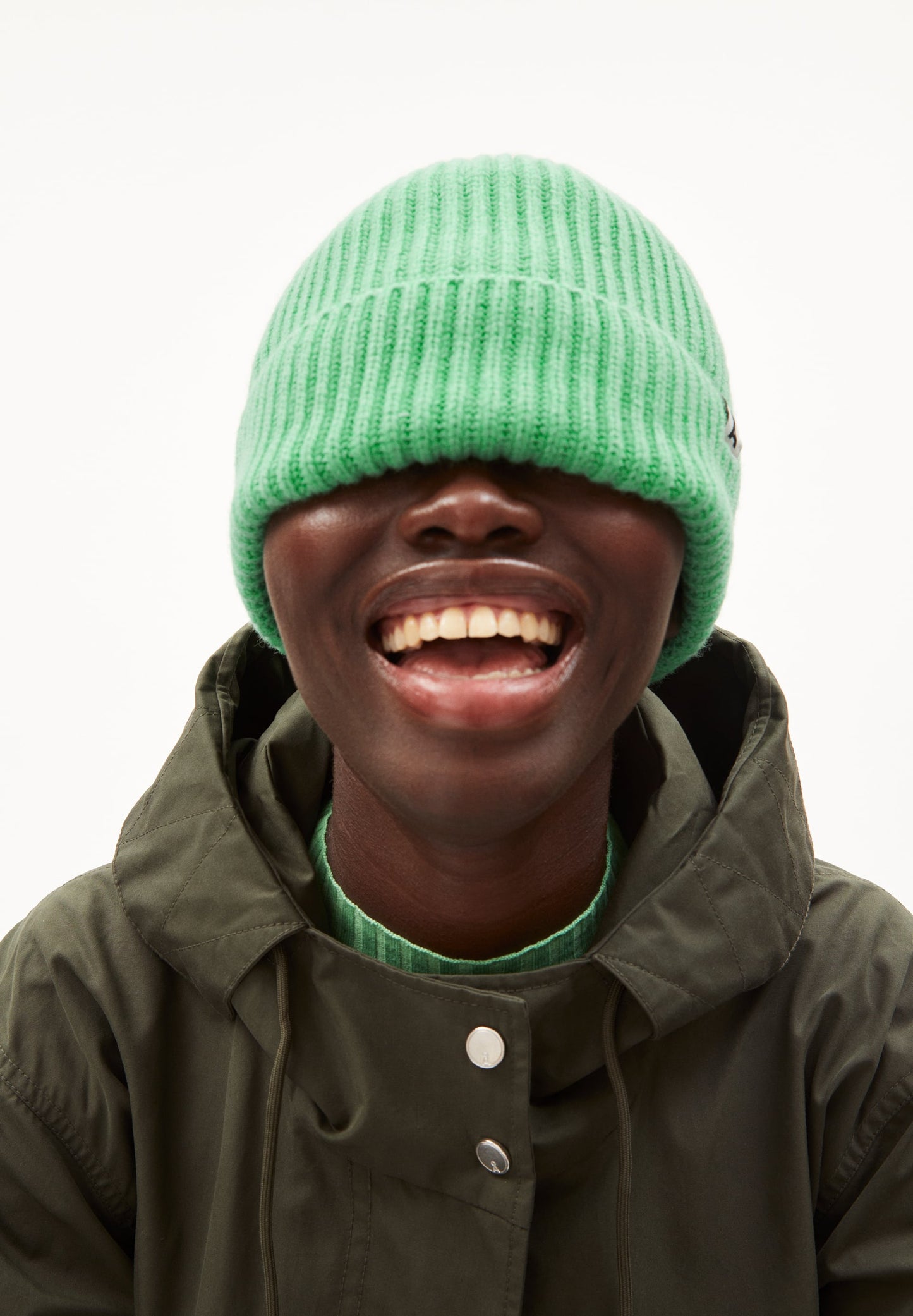 Bonnet vert pomme en laine bio - keylaa apple neon