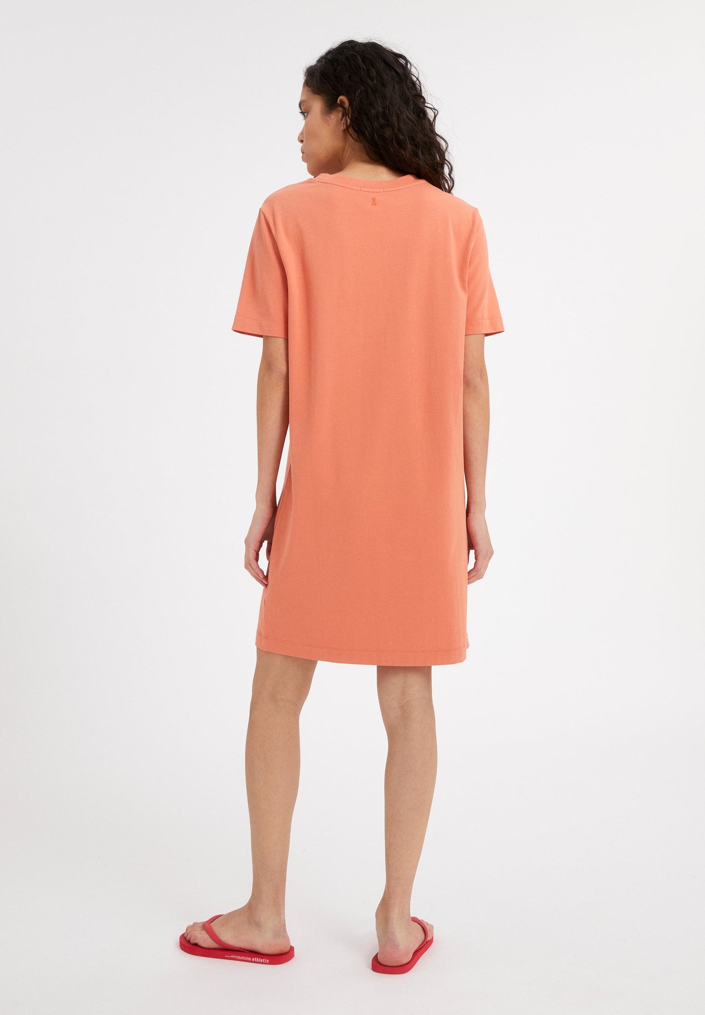 Robe t-shirt mandarine en coton bio - Kleaa