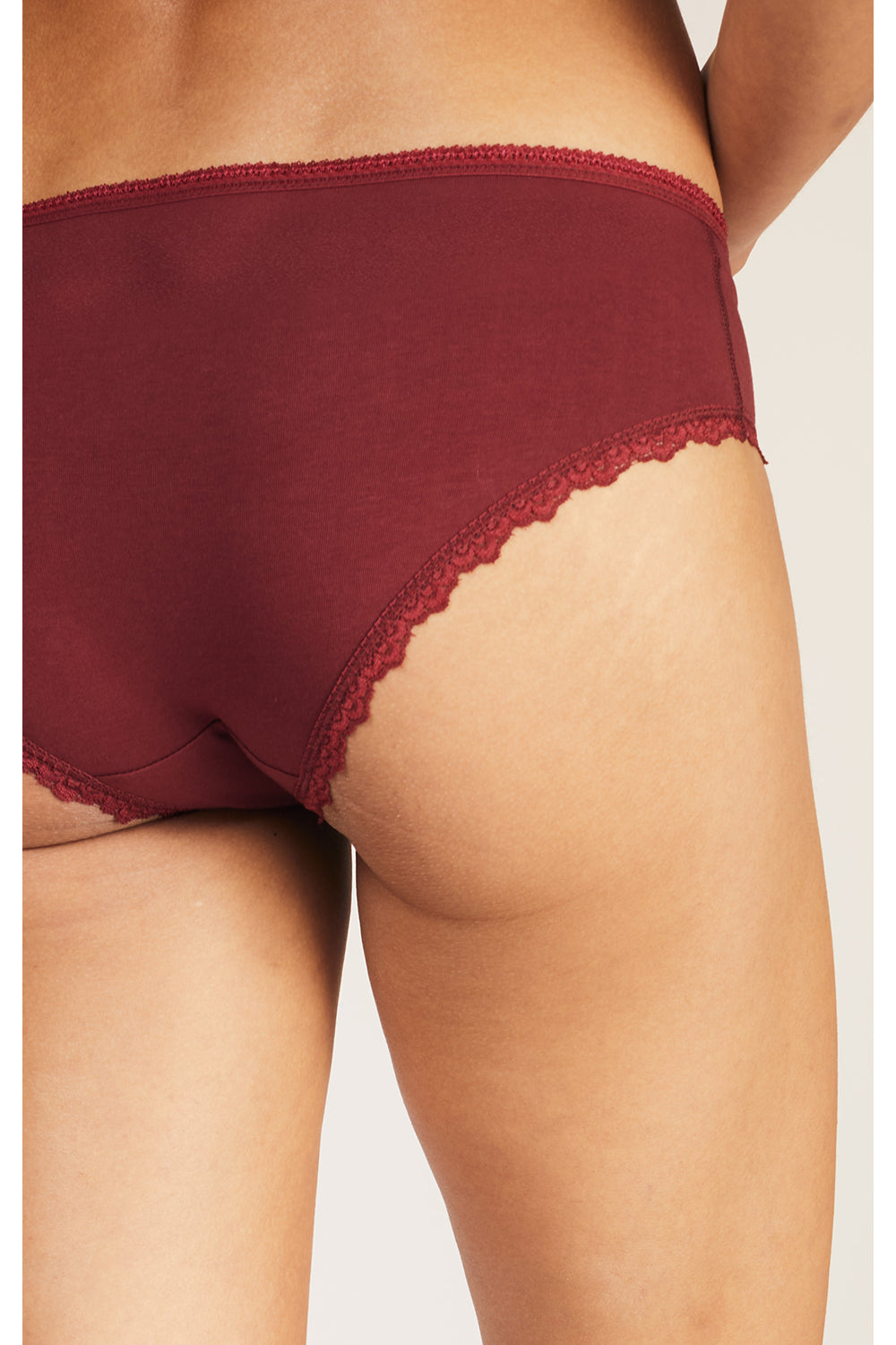 Culotte bordeaux en coton bio - lace hipster burgundy