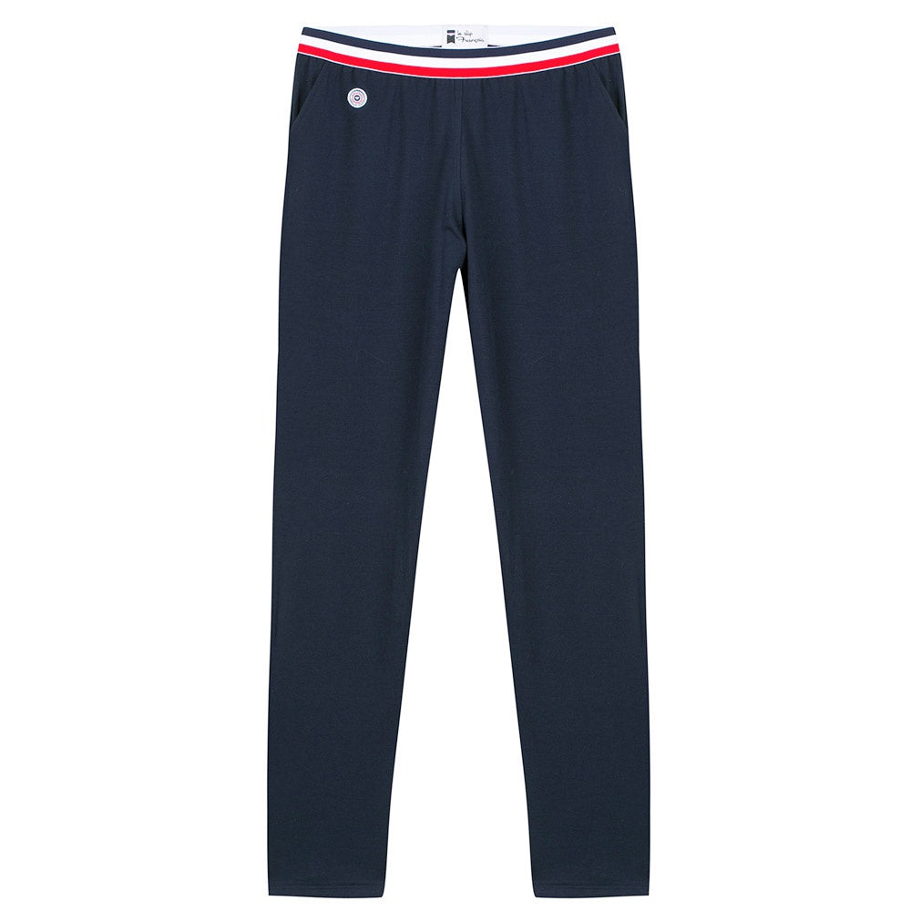 Pantalon de pyjama marine en coton bio - toudou plus - marine lsf