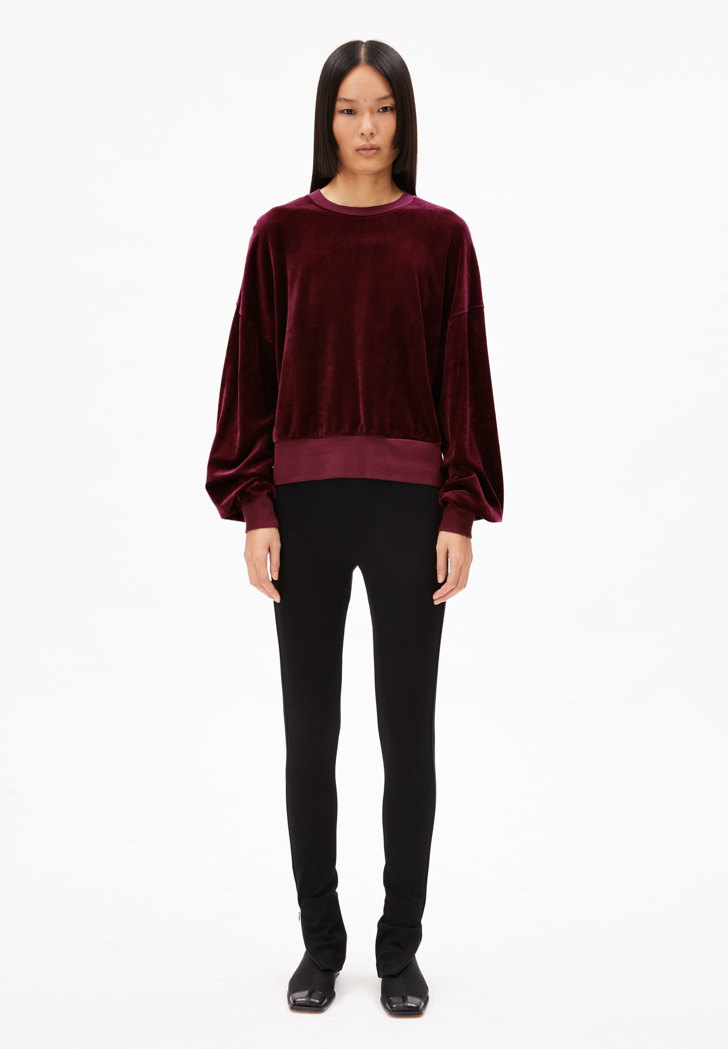 Pull velours en modal | rouge "ledianaa - cranberry juice"