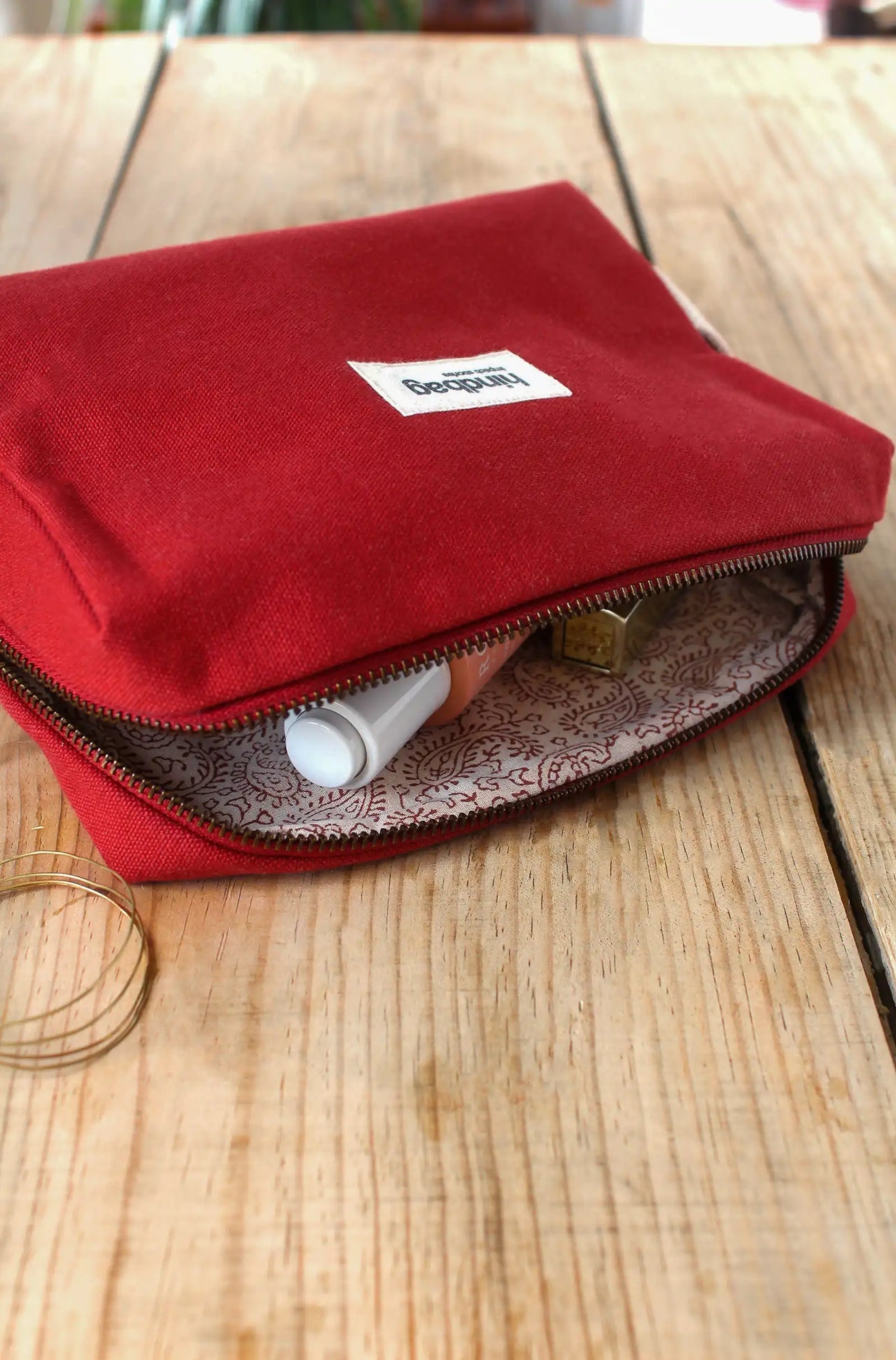 Trousse de toilette en coton bio | Terracotta "leon terracotta"