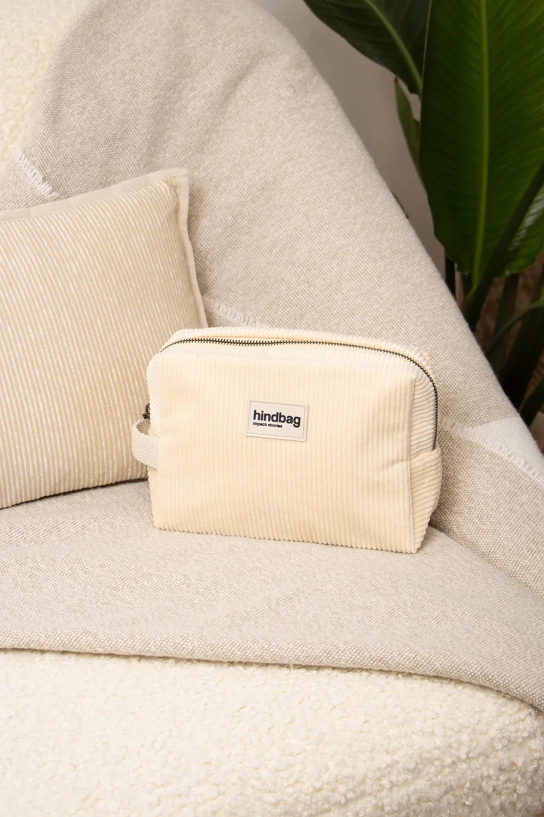 Trousse de toilette en coton bio | écru "leon velours"