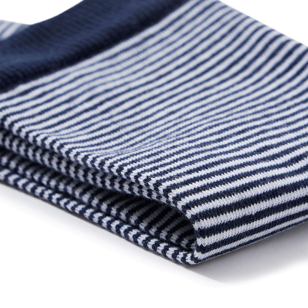 Chaussettes made in France rayées en coton bio | bleu "lucas plus mariniere bleu"